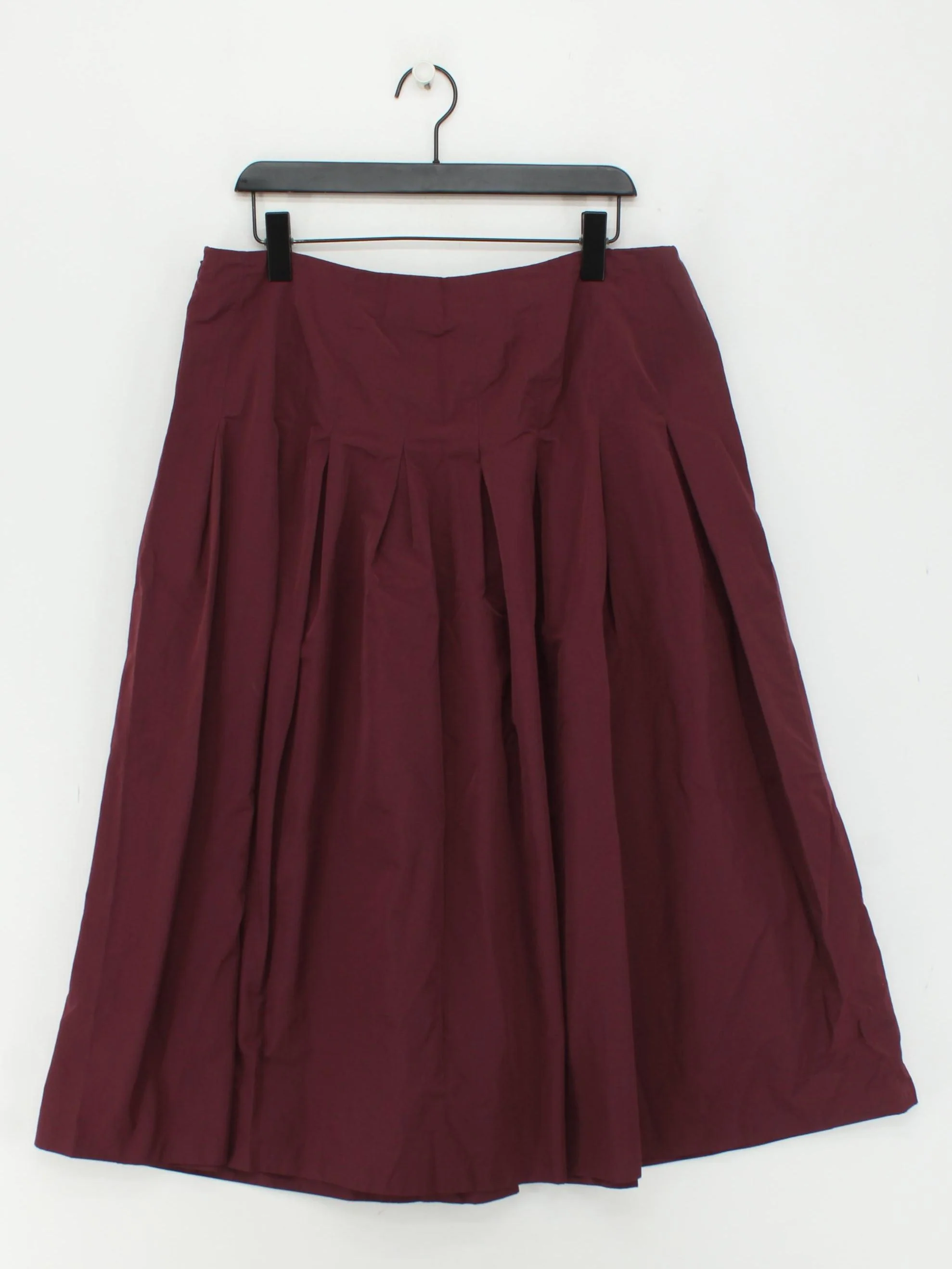 Boden Women's Midi Skirt UK 18 Red Polyester with Cotton Midi Pleated - Image 2