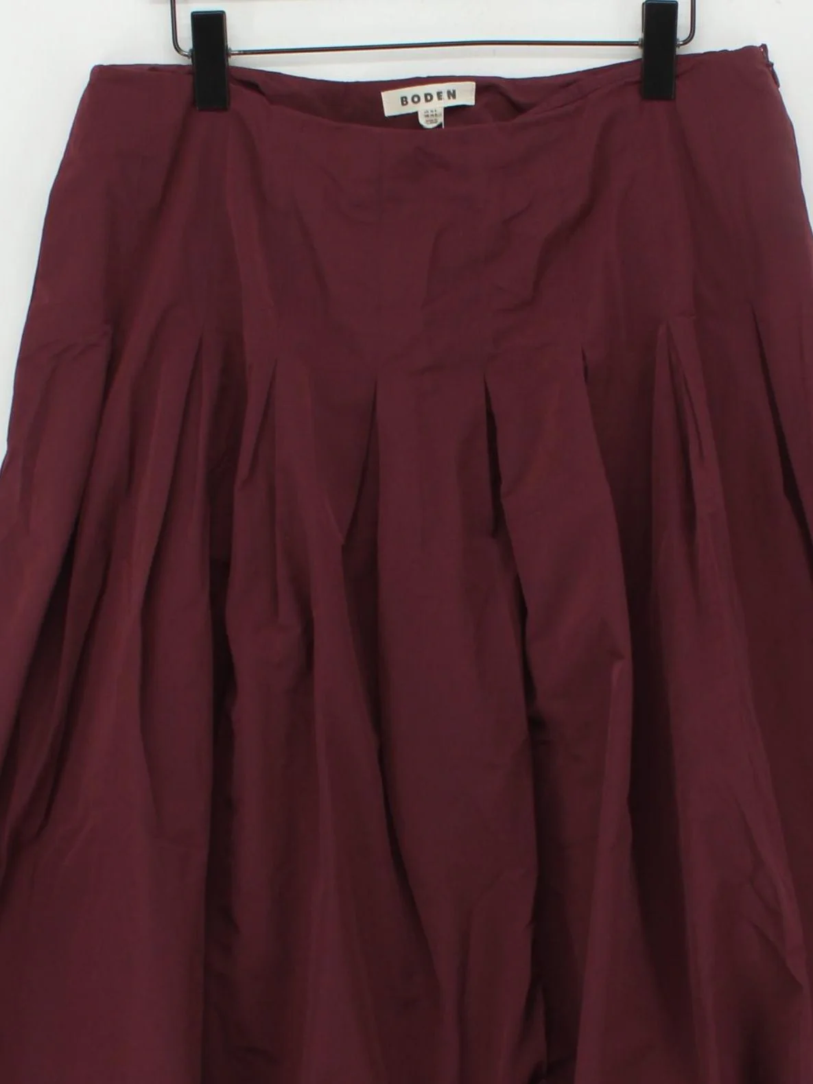 Boden Women's Midi Skirt UK 18 Red Polyester with Cotton Midi Pleated - Image 3
