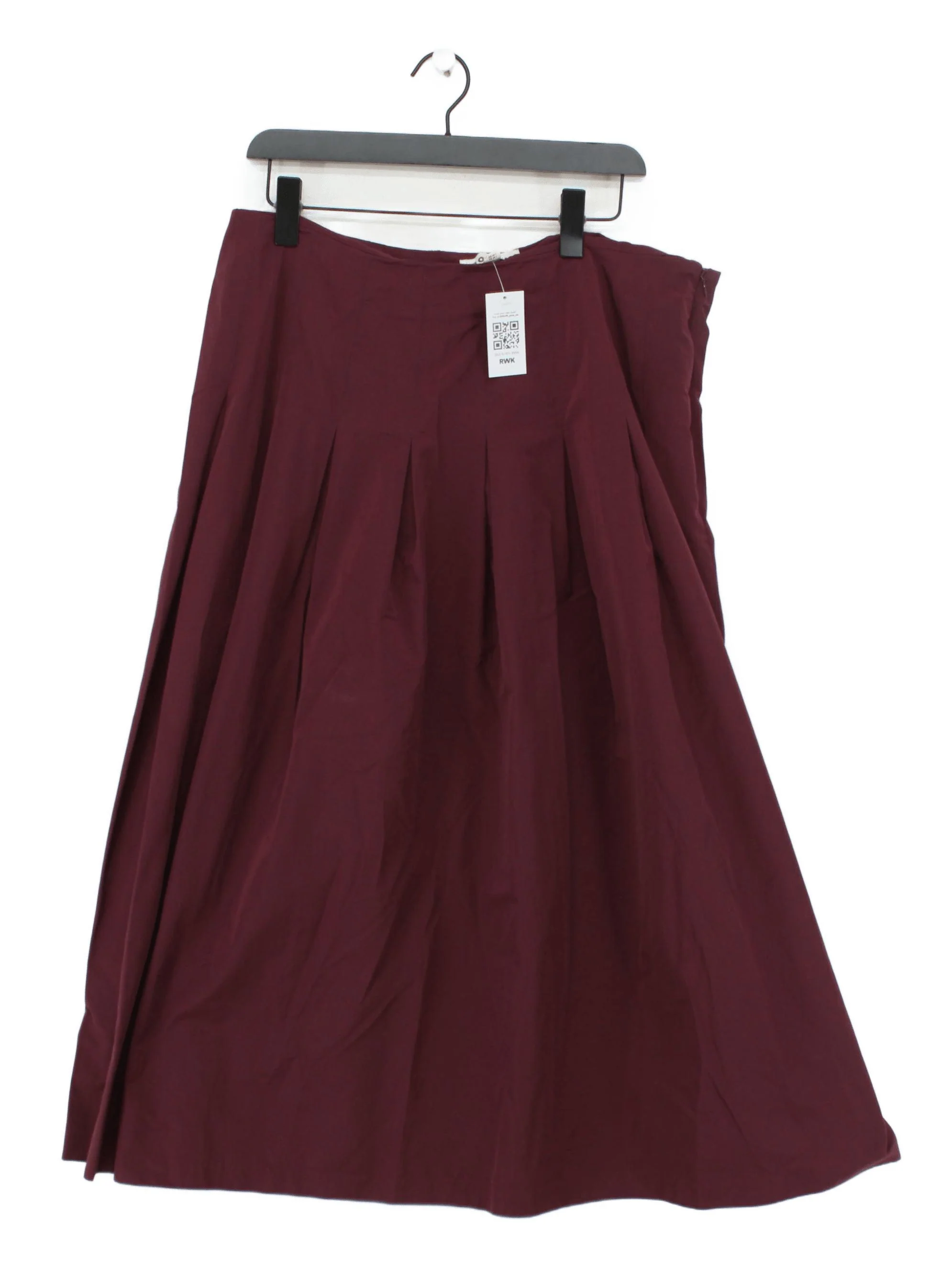 Boden Women's Midi Skirt UK 18 Red Polyester with Cotton Midi Pleated