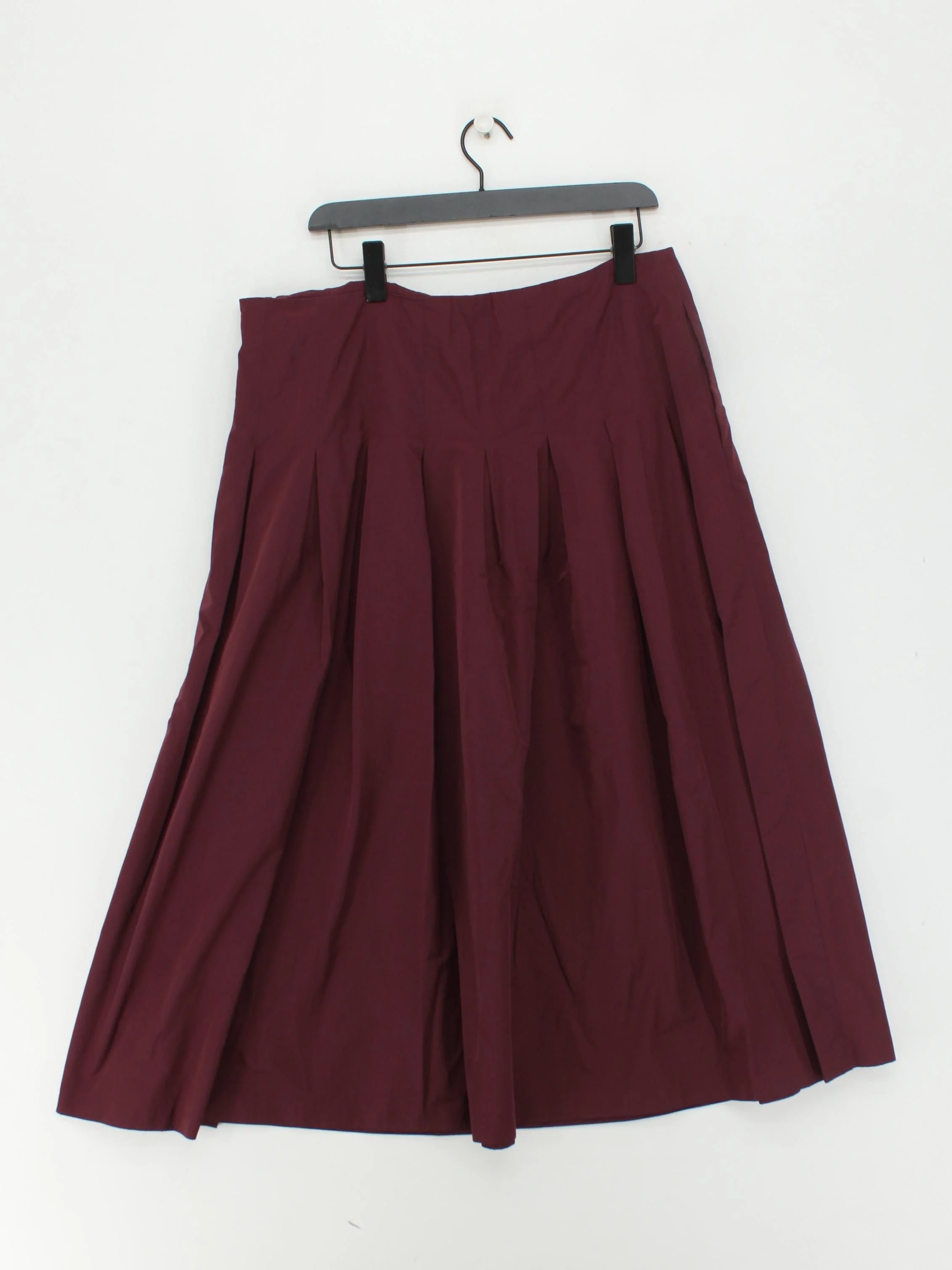 Boden Women's Midi Skirt UK 18 Red Polyester with Cotton Midi Pleated - Image 2