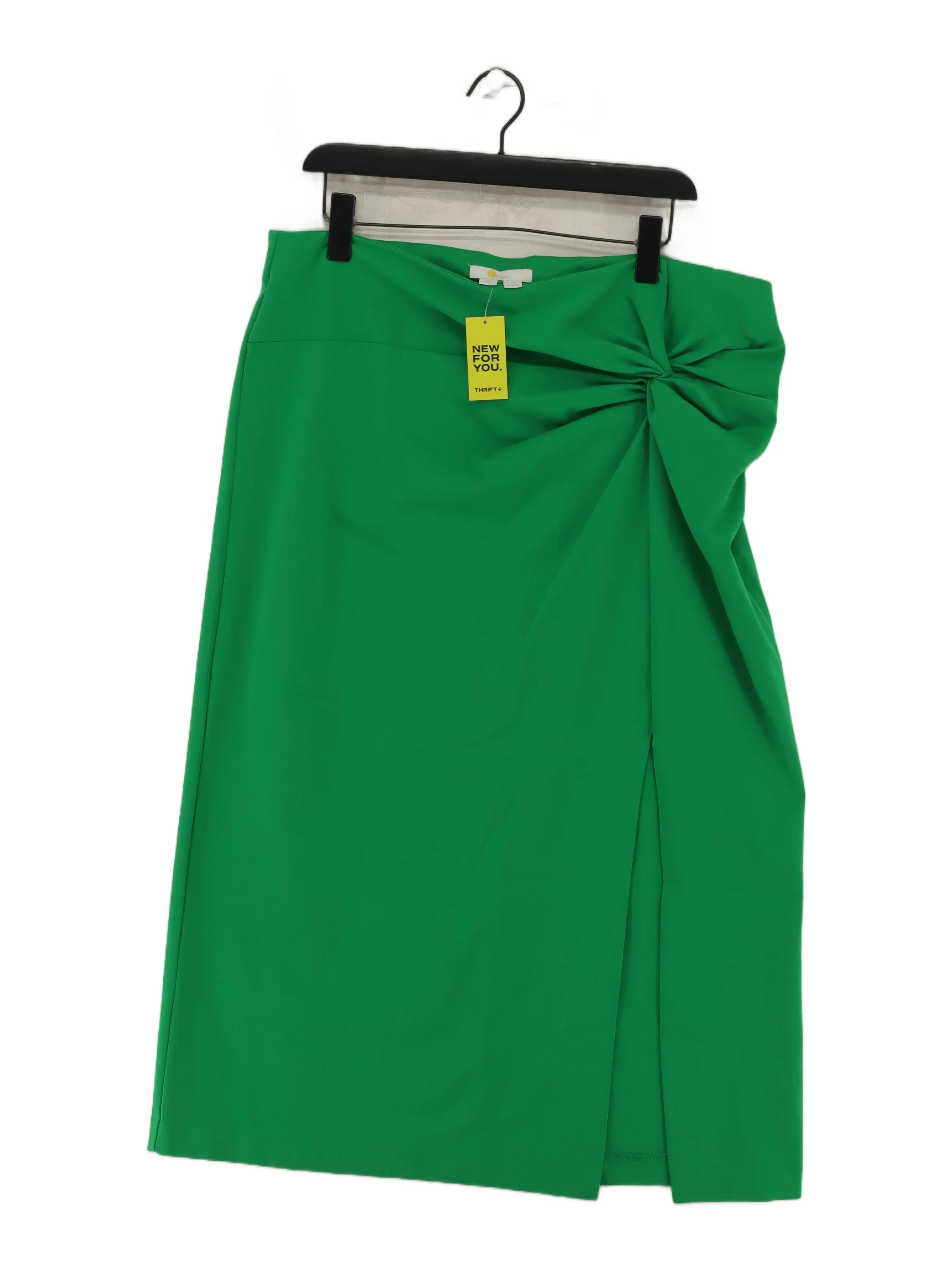 Boden Women's Midi Skirt UK 20 Green Cotton with Polyamide, Elastane Midi Wrap