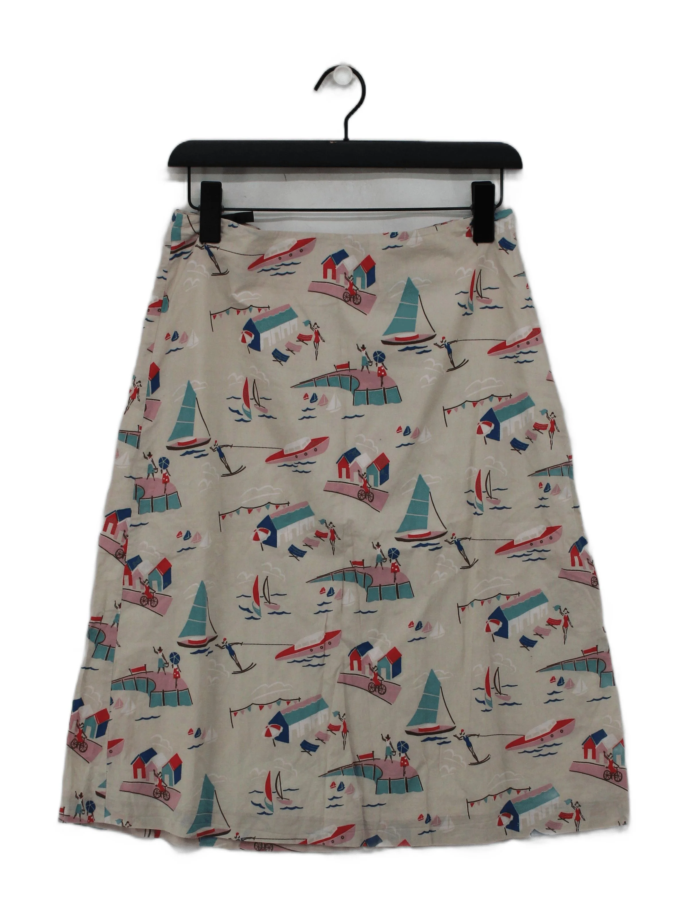 Boden Women's Midi Skirt XL Cream 100% Cotton Midi A-Line