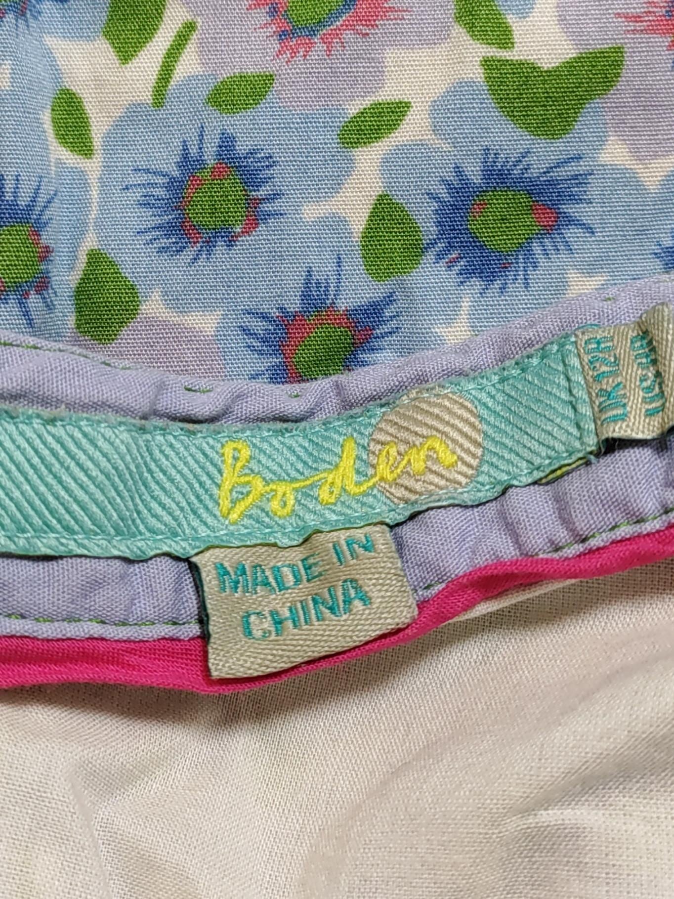 Boden Women's Mini Skirt S Blue Floral 100% Cotton Short Mini - Image 5