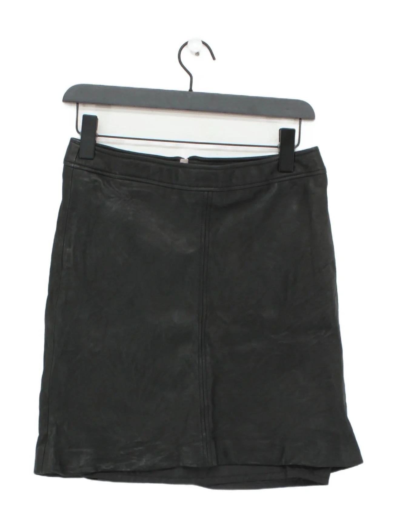 Boden Women's Mini Skirt UK 12 Black Leather with Polyester Short Mini