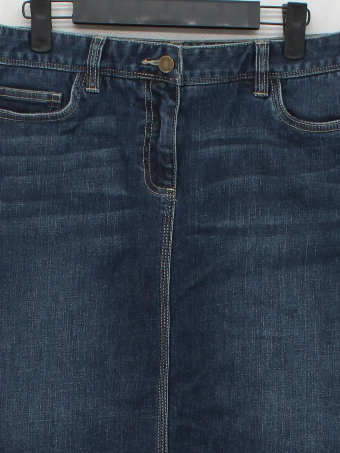 Boden Women's Mini Skirt UK 12 Blue Cotton with Elastane Short Mini - Image 3