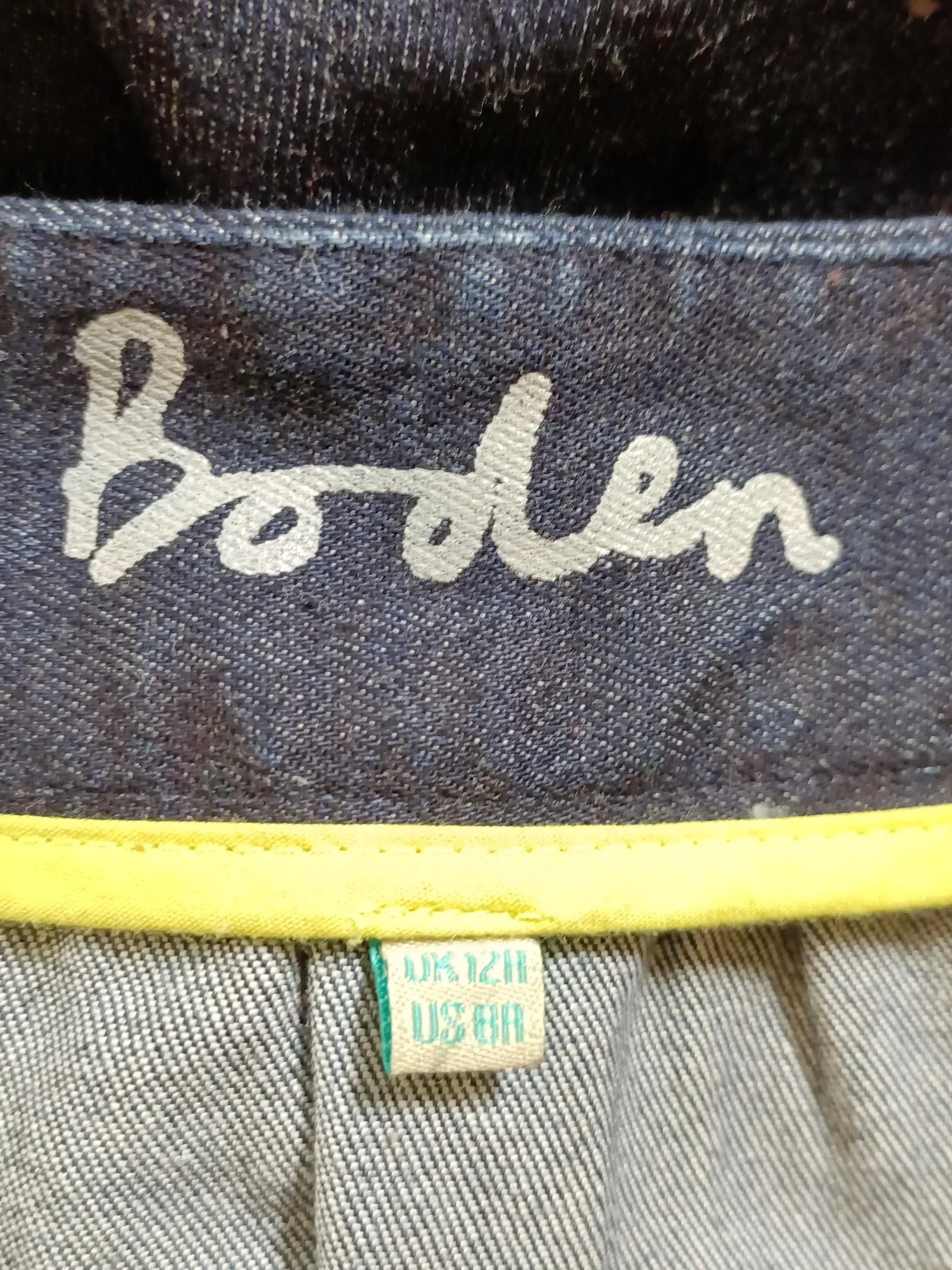 Boden Women's Mini Skirt UK 12 Blue Cotton with Elastane Short Mini - Image 5
