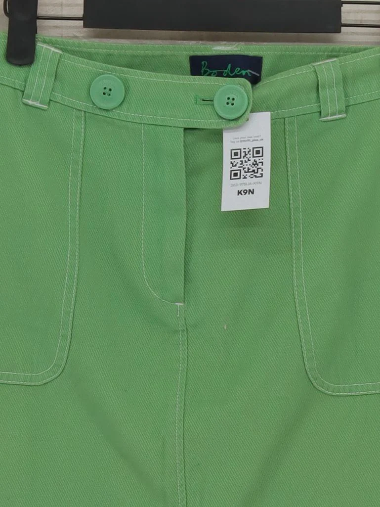 Boden Women's Mini Skirt UK 12 Green 100% Cotton Short Mini - Image 3