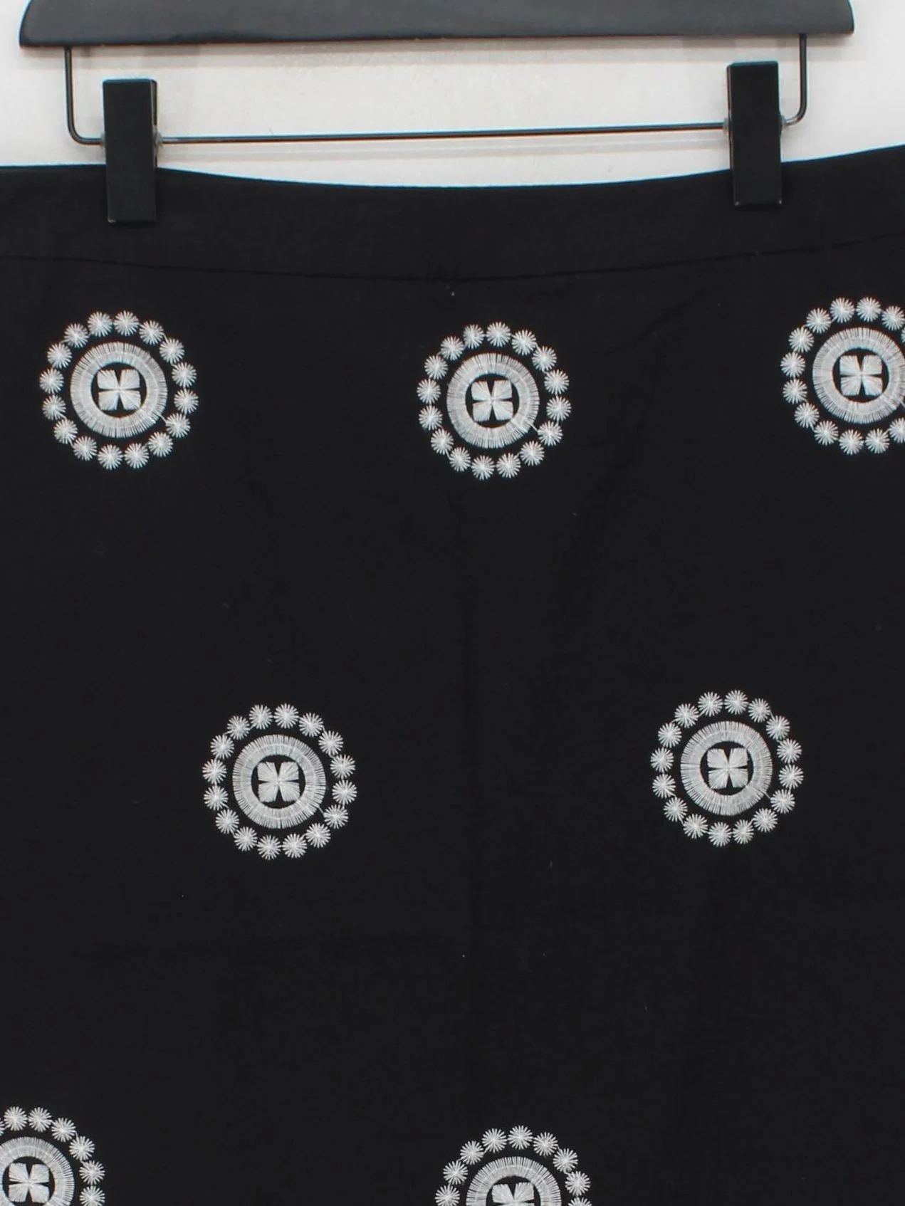 Boden Women's Mini Skirt UK 14 Black Graphic Cotton with Polyester Short Mini - Image 3