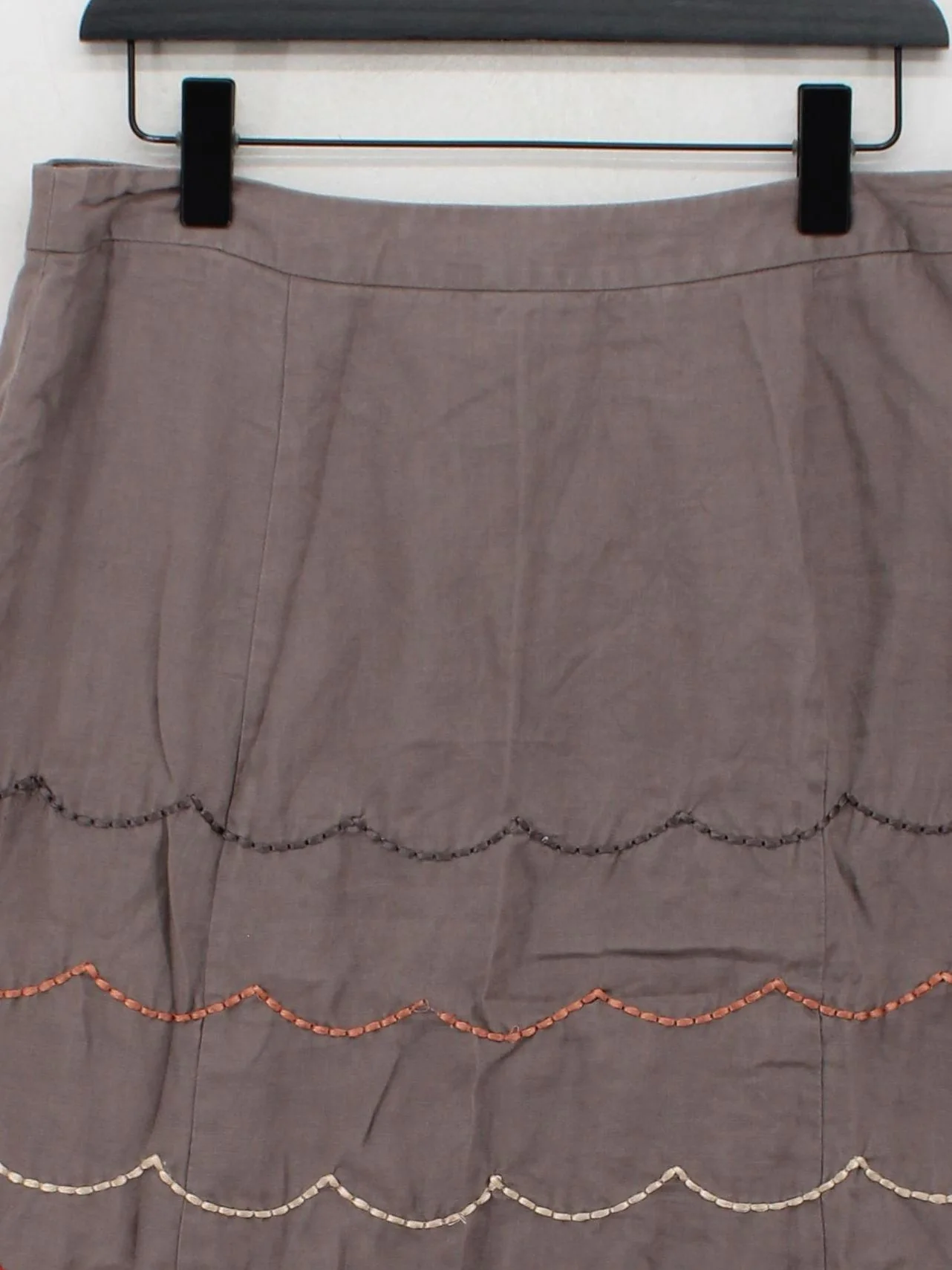 Boden Women's Mini Skirt UK 14 Grey Linen with Cotton Short Mini - Image 3
