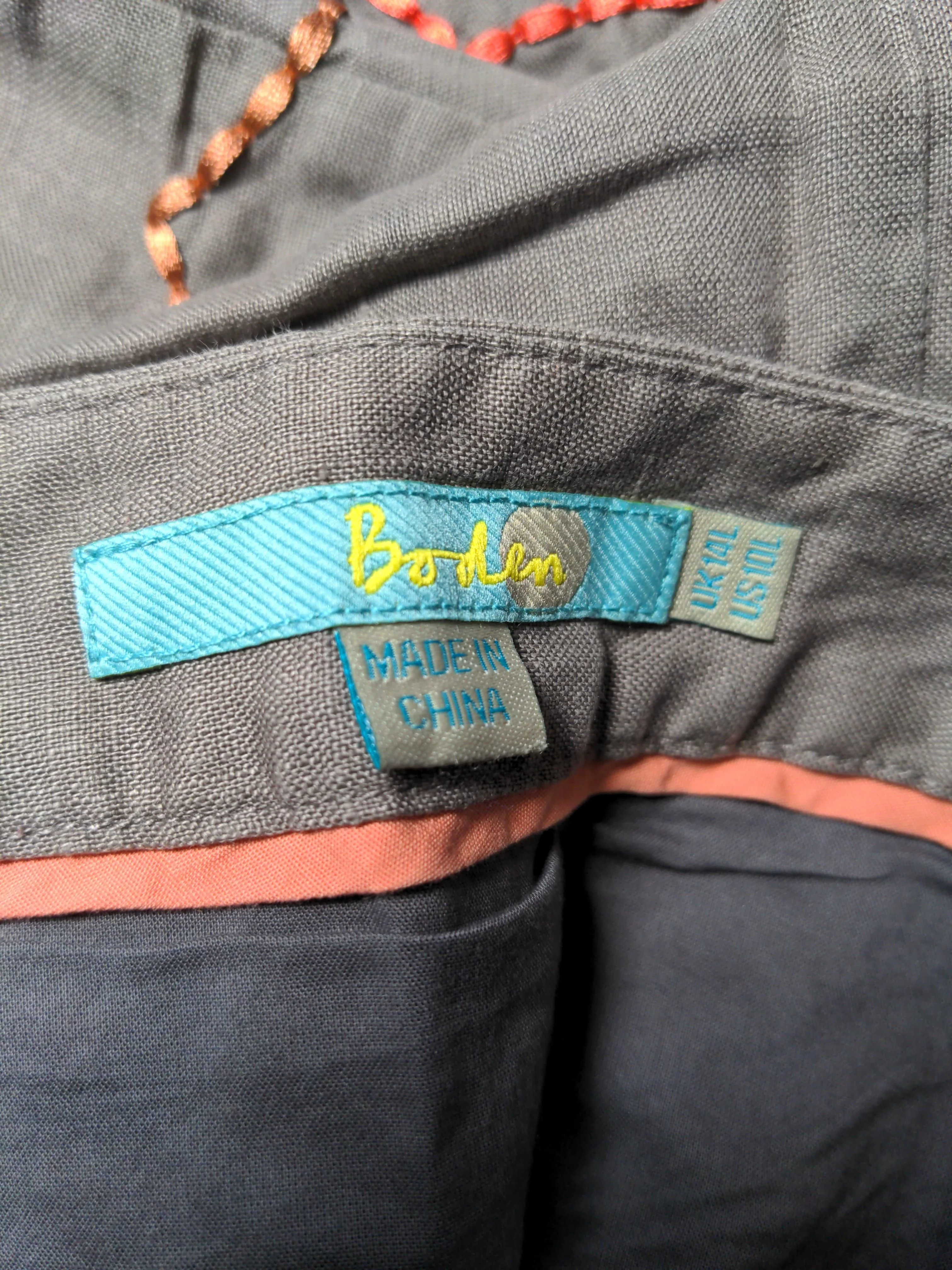 Boden Women's Mini Skirt UK 14 Grey Linen with Cotton Short Mini - Image 5
