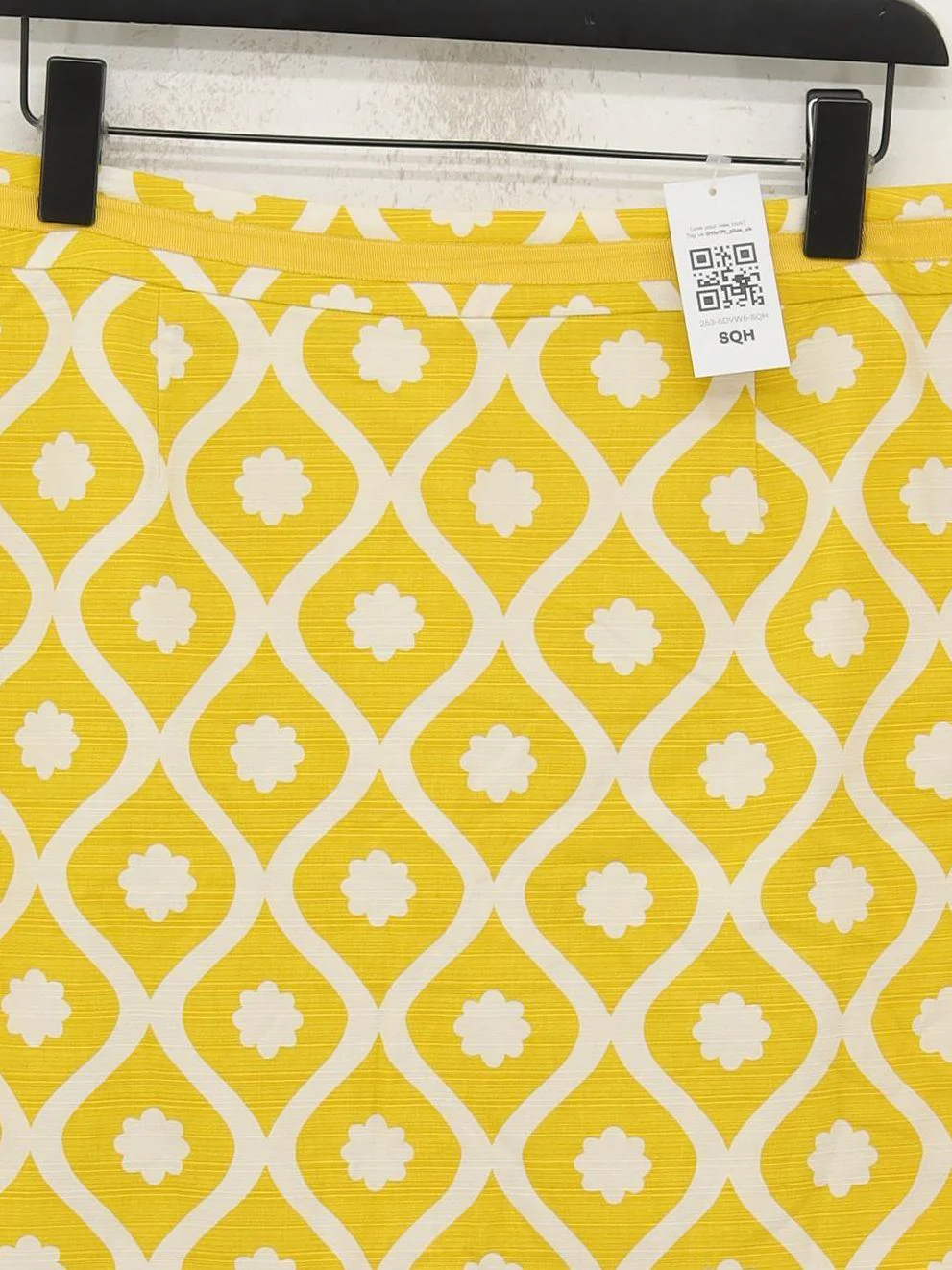 Boden Women's Mini Skirt UK 14 Yellow Cotton with Elastane, Polyester Mini - Image 3