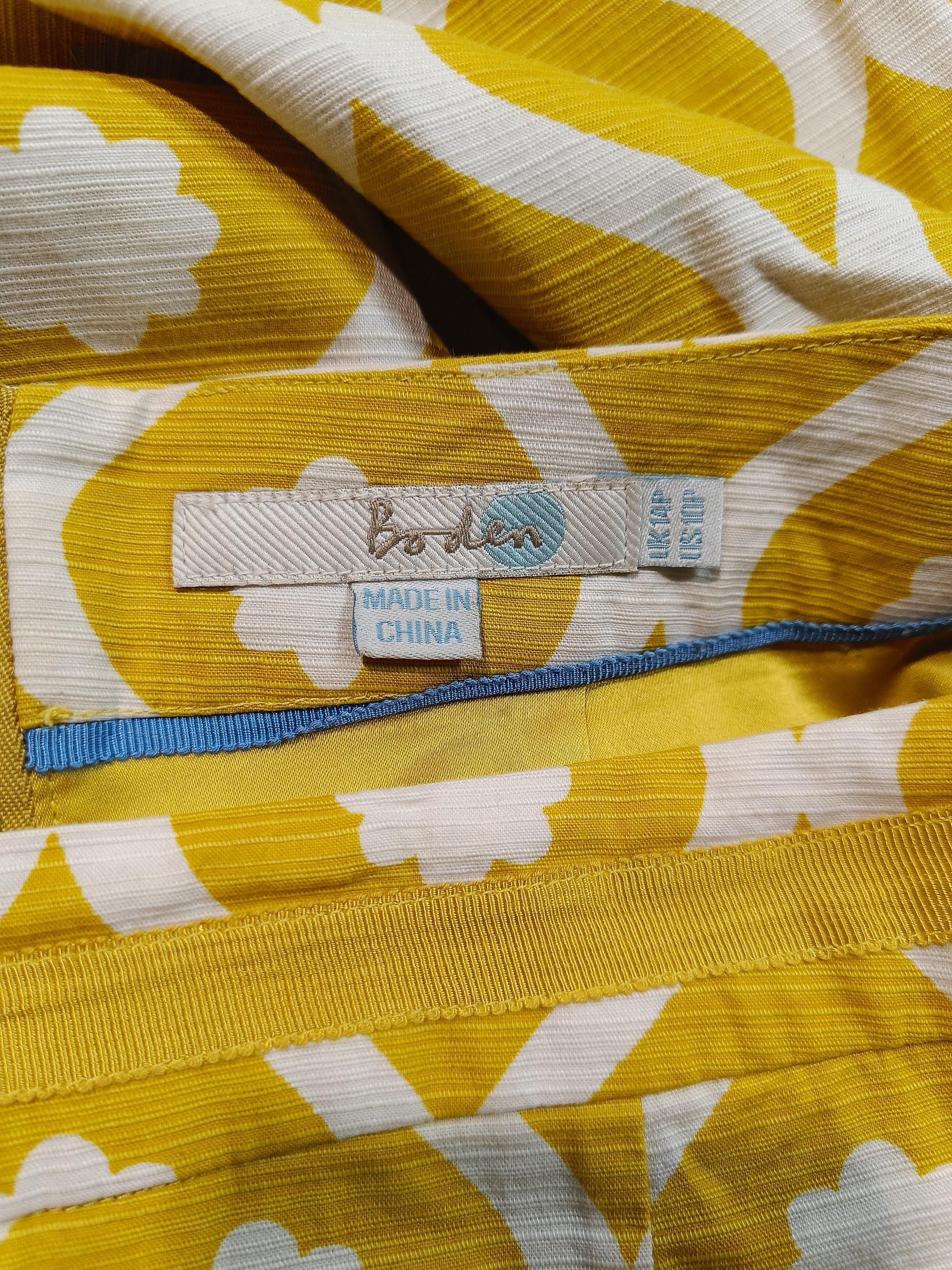 Boden Women's Mini Skirt UK 14 Yellow Cotton with Elastane, Polyester Mini - Image 6