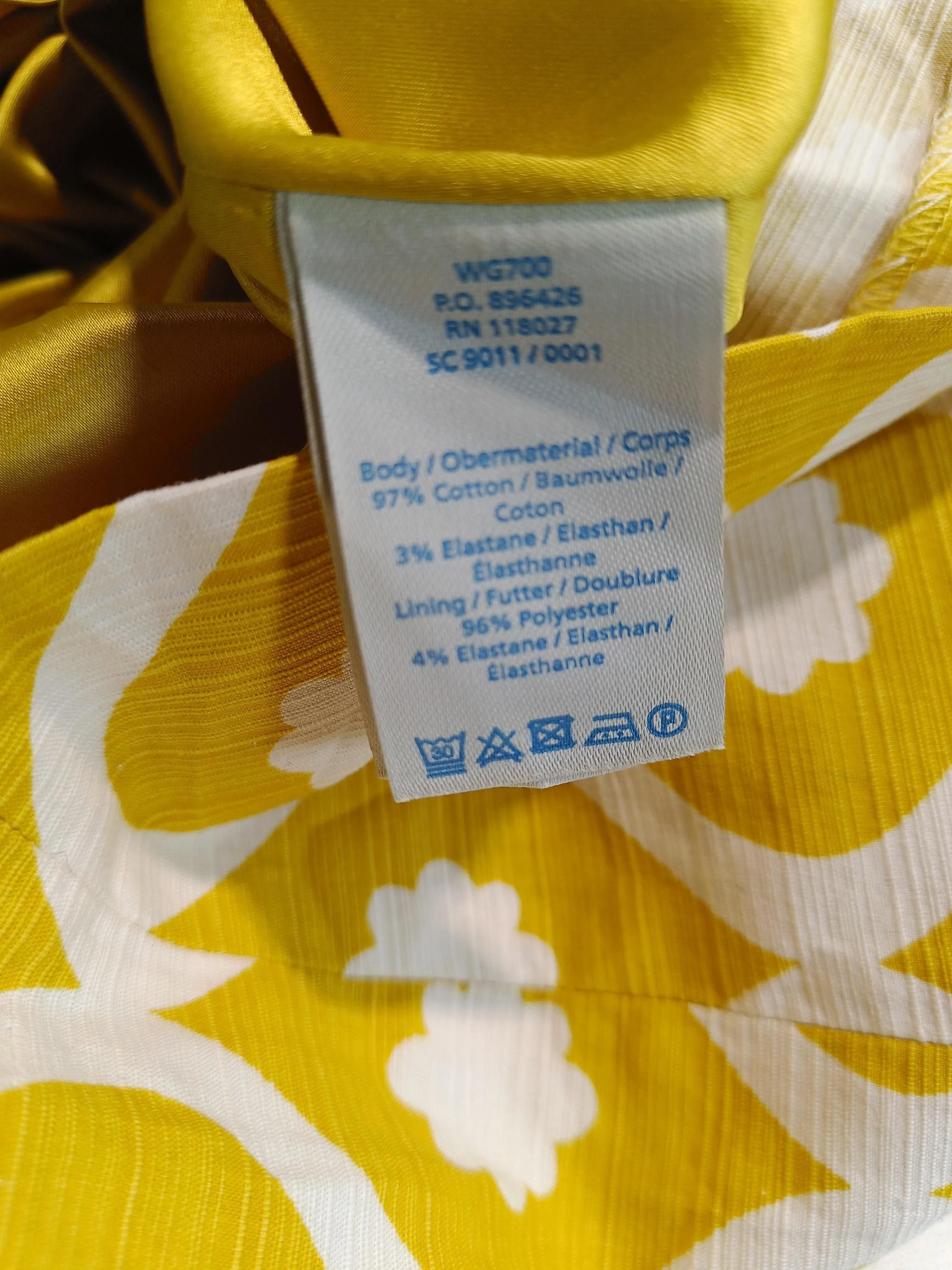 Boden Women's Mini Skirt UK 14 Yellow Cotton with Elastane, Polyester Mini - Image 7