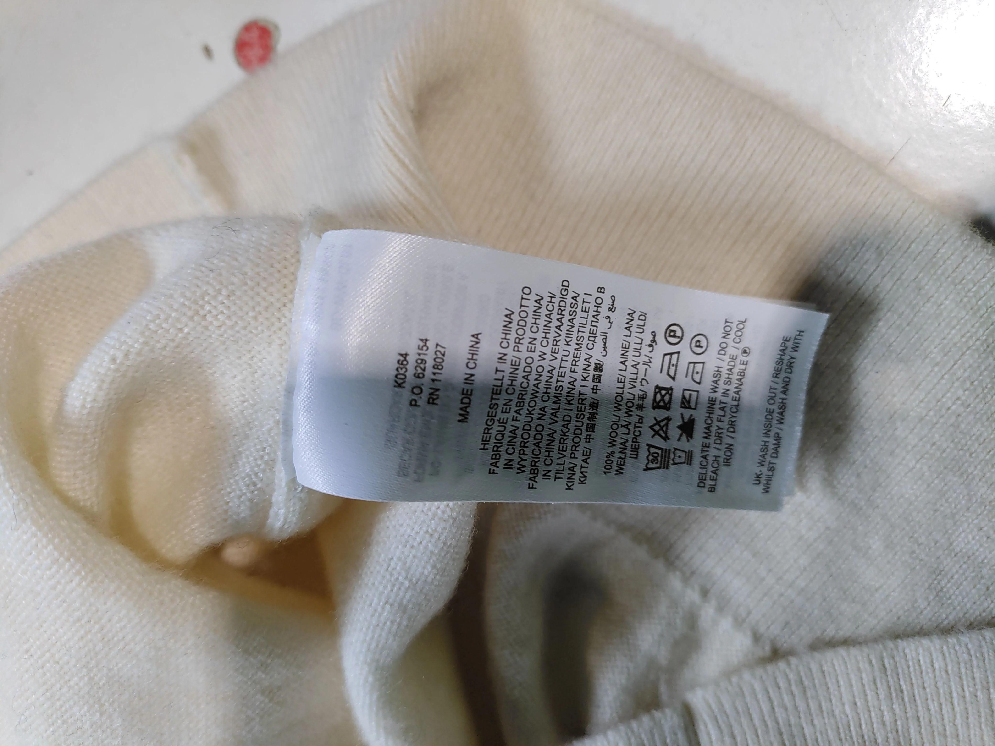 Boden Women's Polo UK 6 Cream 100% Wool Short Sleeve Collared Basic - Image 6