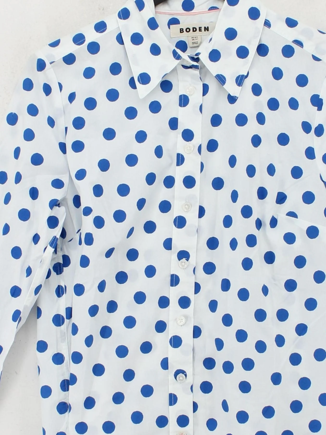 Boden Women's Shirt M Multi Polkadot 100% Cotton Long Sleeve Collared Basic - Image 3