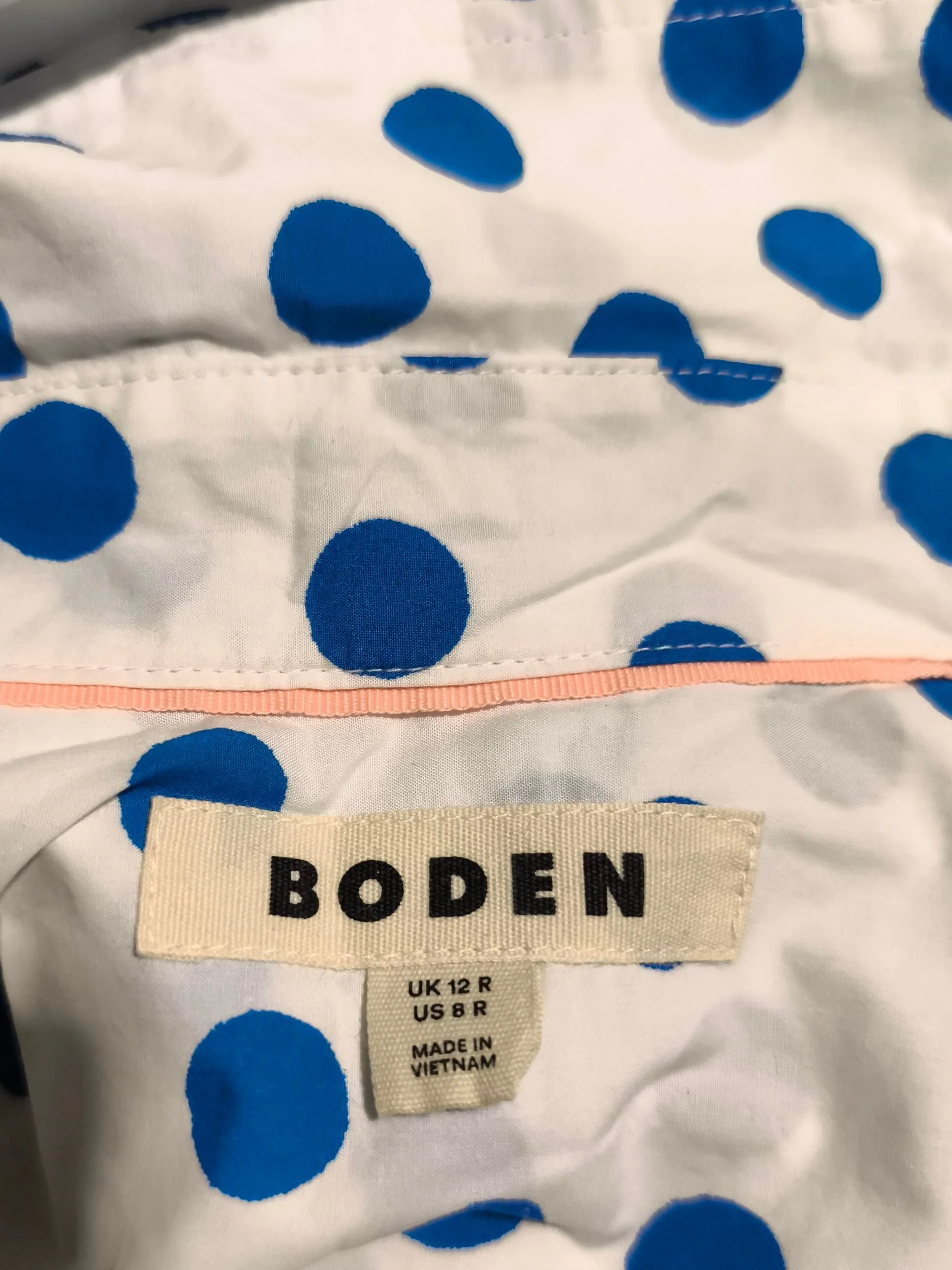 Boden Women's Shirt M Multi Polkadot 100% Cotton Long Sleeve Collared Basic - Image 5