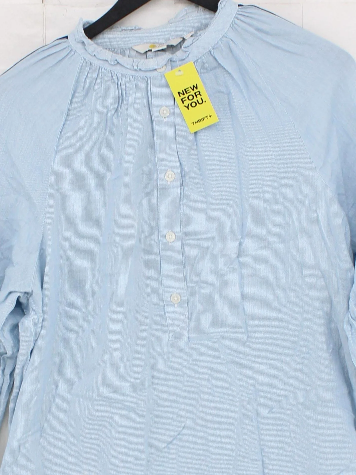 Boden Women's Shirt S Blue Striped 100% Cotton Long Sleeve Collared Basic - Image 3