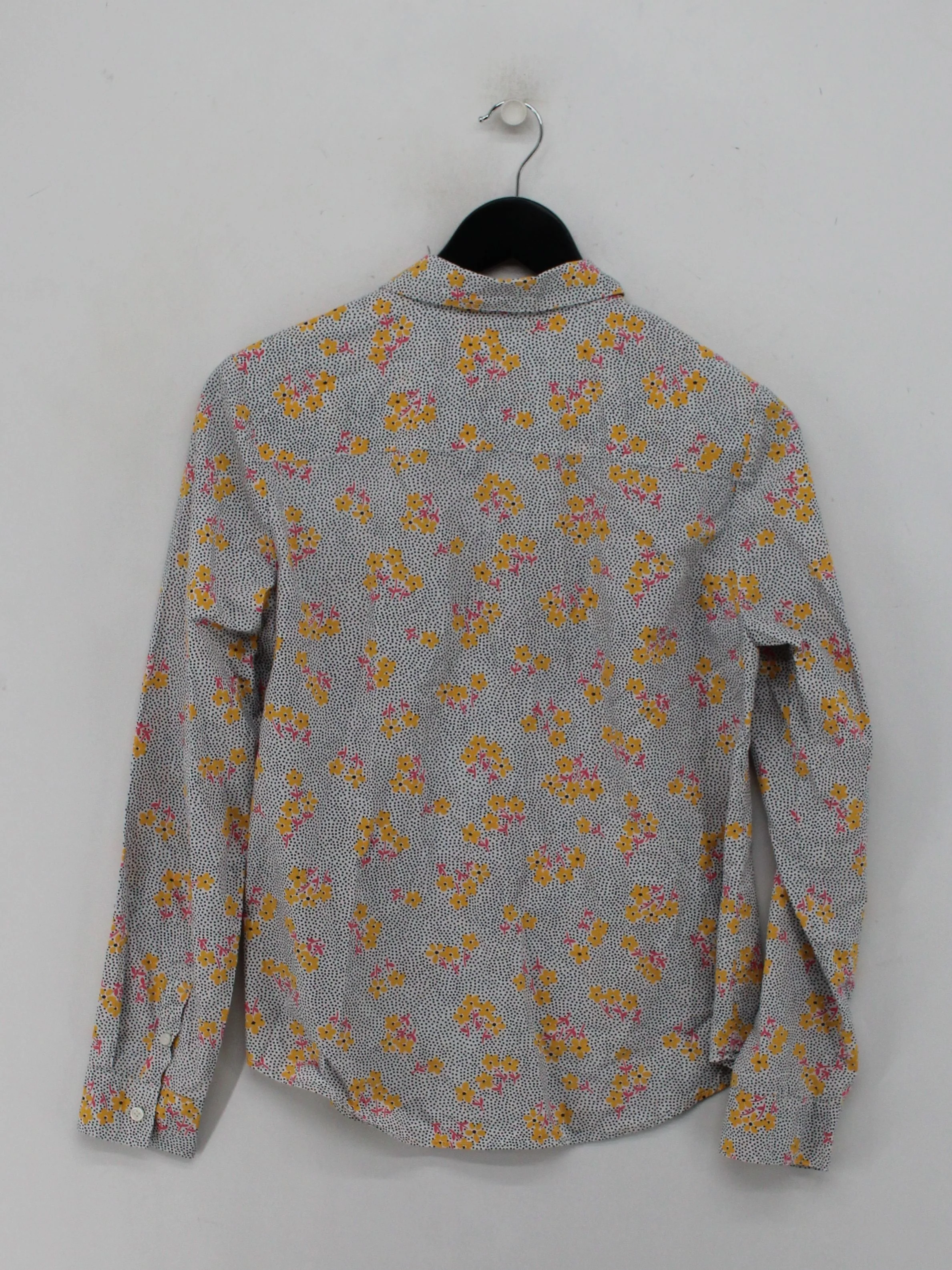 Boden Women's Shirt S Grey Floral 100% Cotton Long Sleeve Collared Basic - Image 2