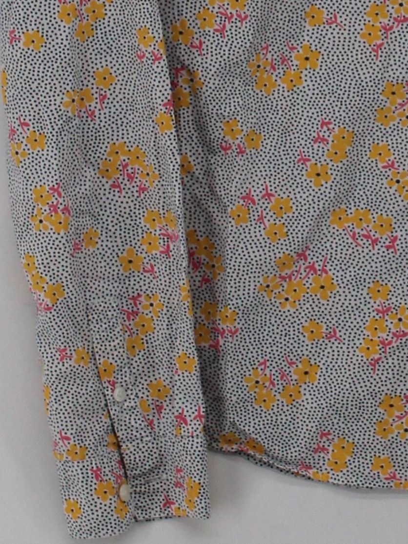 Boden Women's Shirt S Grey Floral 100% Cotton Long Sleeve Collared Basic - Image 4