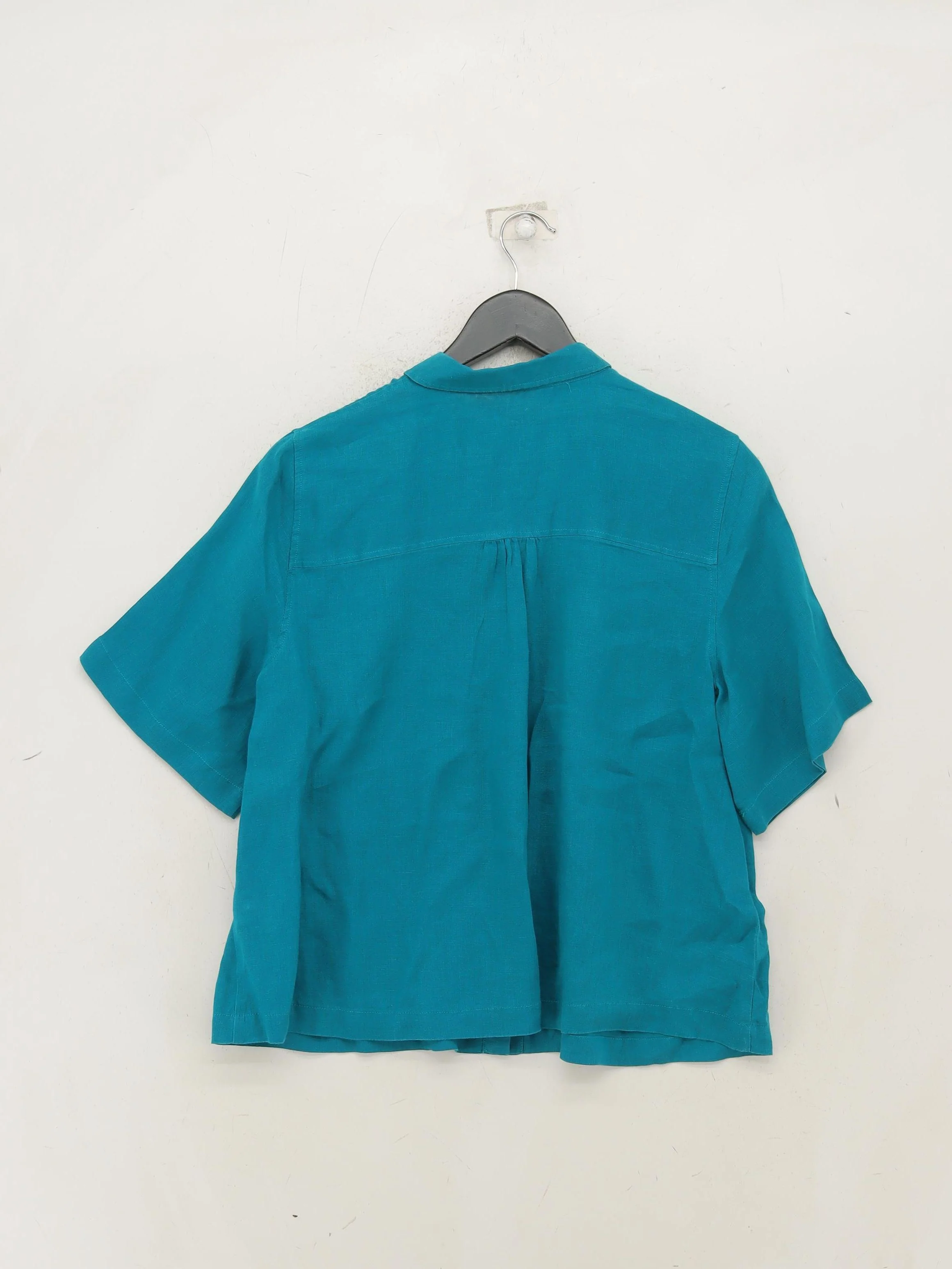 Boden Women's Shirt UK 10 Blue 100% Linen Short Sleeve Collared Basic - Image 2