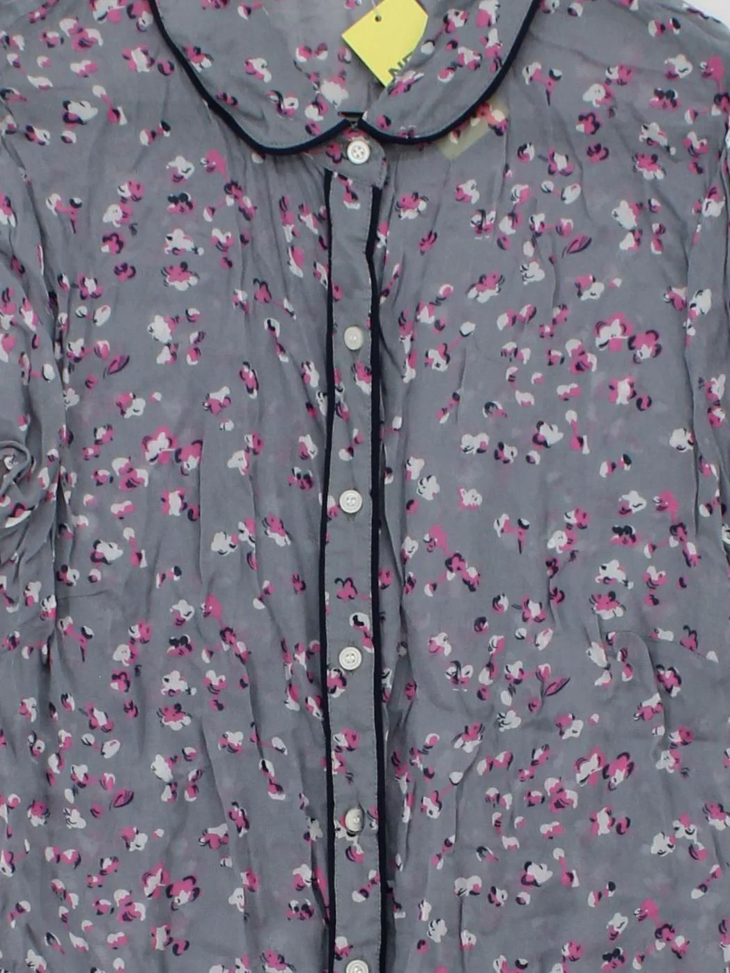 Boden Women's Shirt UK 10 Grey Floral 100% Viscose Short Sleeve Collared Basic - Image 3
