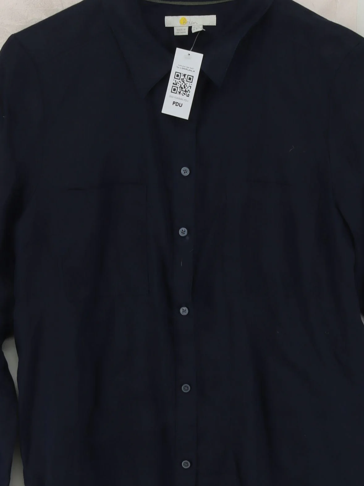 Boden Women's Shirt UK 12 Blue 100% Linen Long Sleeve Collared Basic - Image 3