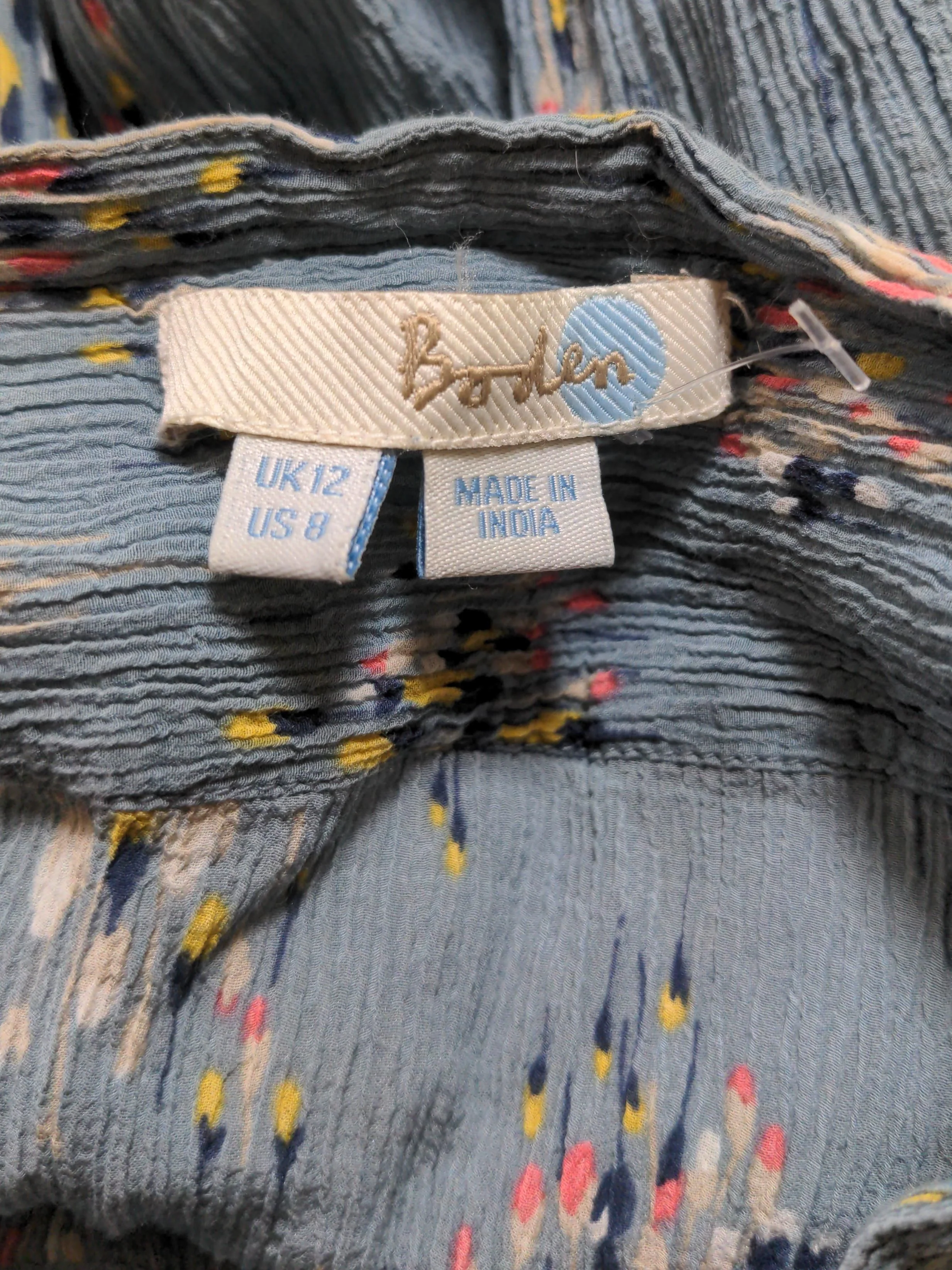 Boden Women's Shirt UK 12 Blue Cotton with Silk Basic - Image 5
