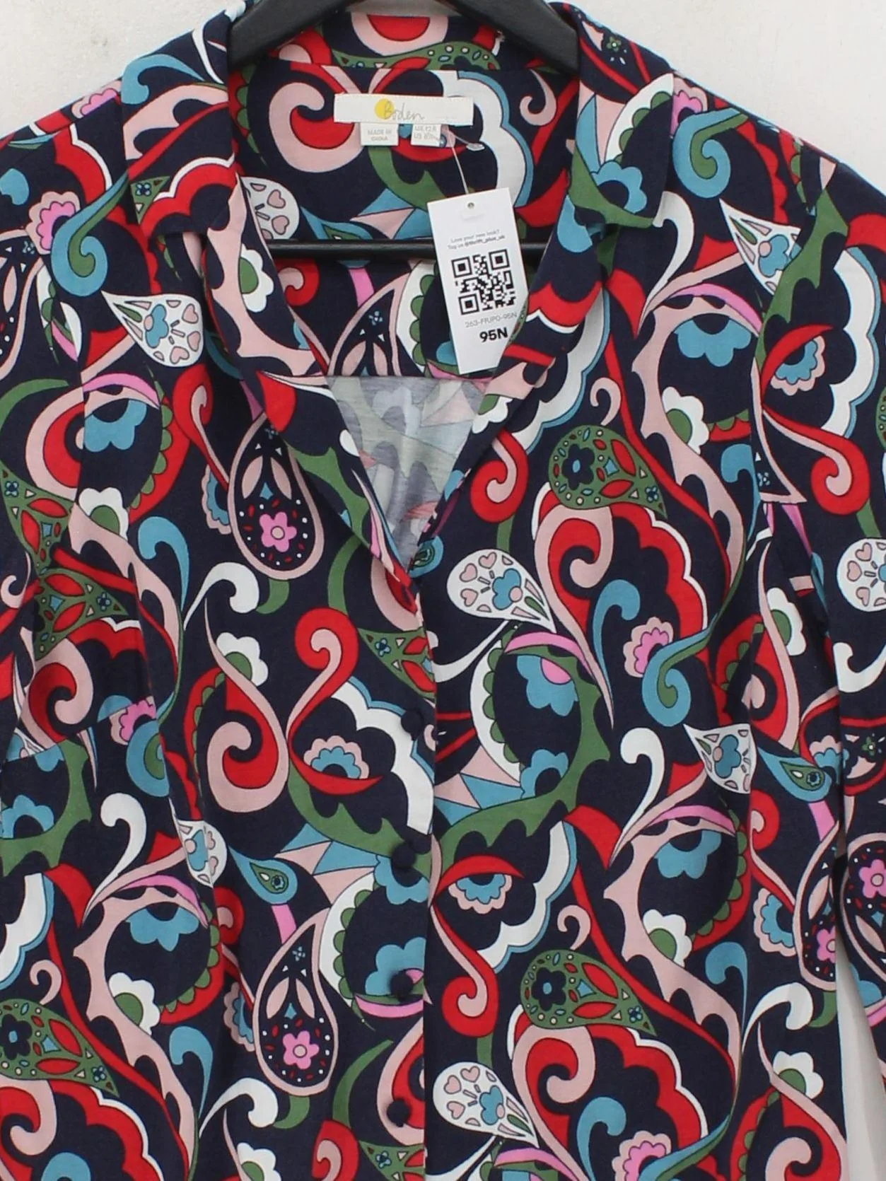 Boden Women's Shirt UK 12 Multi Viscose with Cotton Basic - Image 3