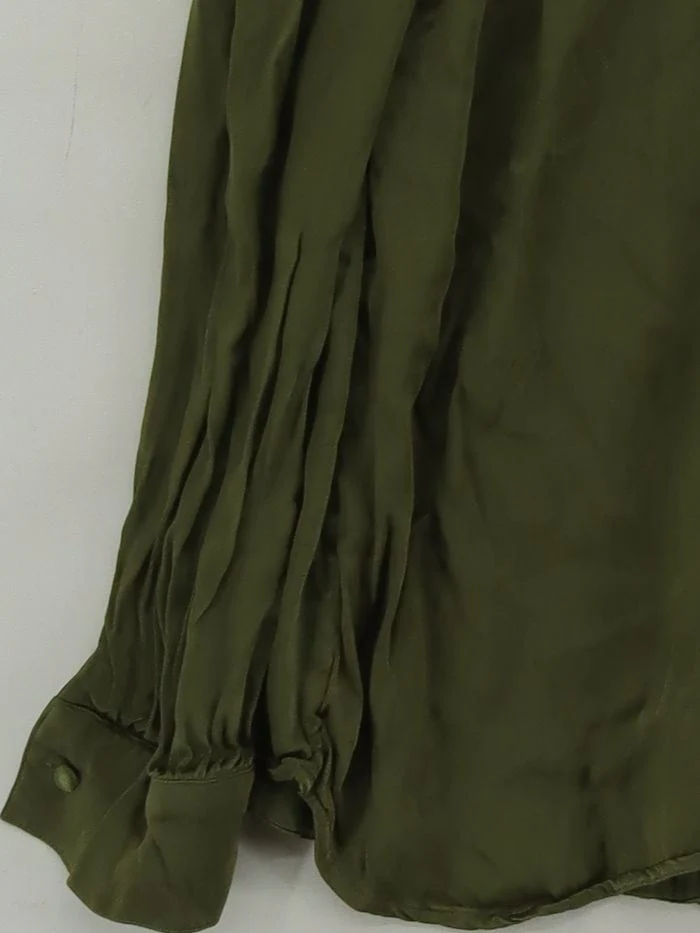 Boden Women's Shirt UK 14 Green 100% Viscose Long Sleeve Collared Basic - Image 4
