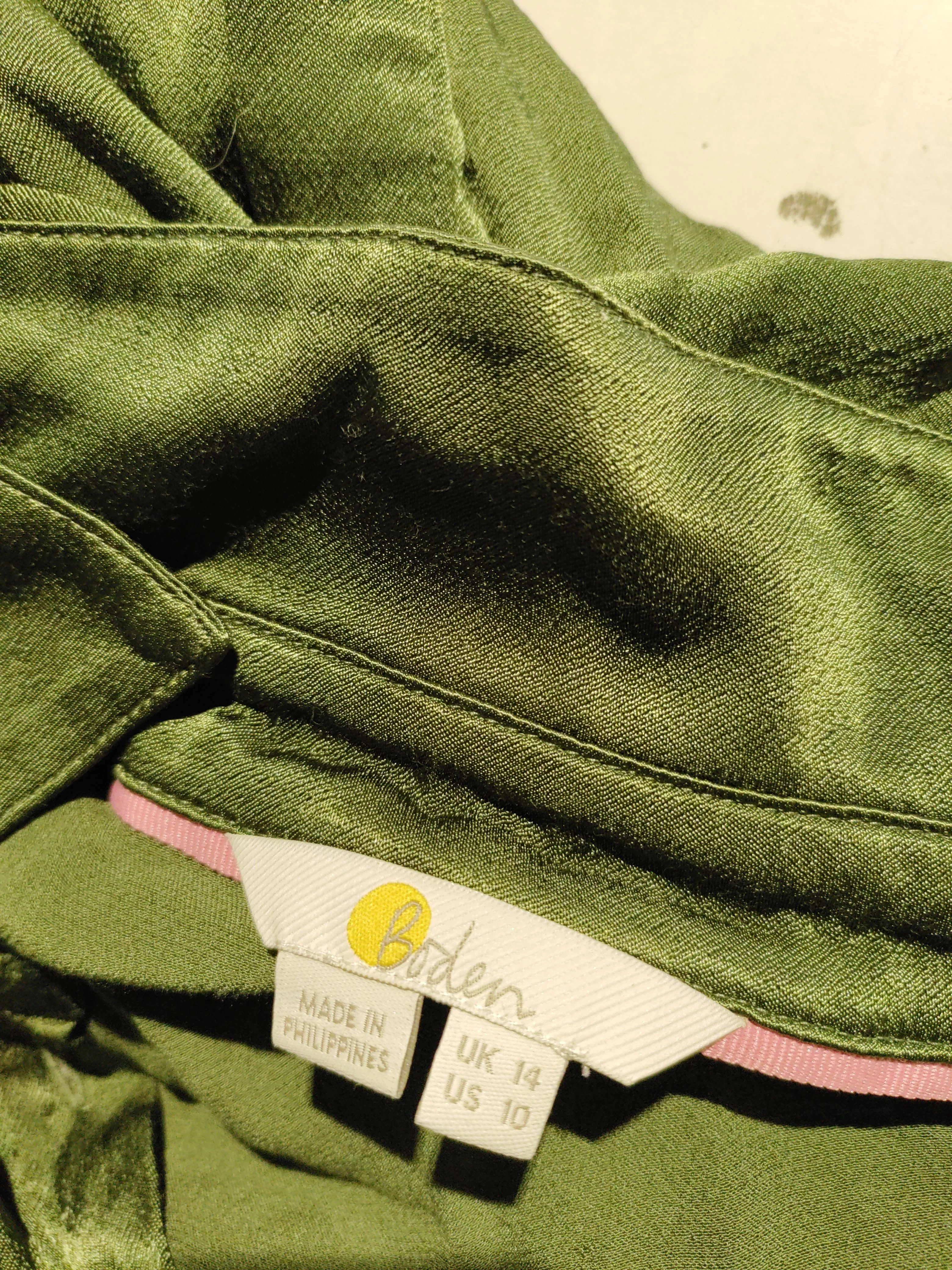 Boden Women's Shirt UK 14 Green 100% Viscose Long Sleeve Collared Basic - Image 5