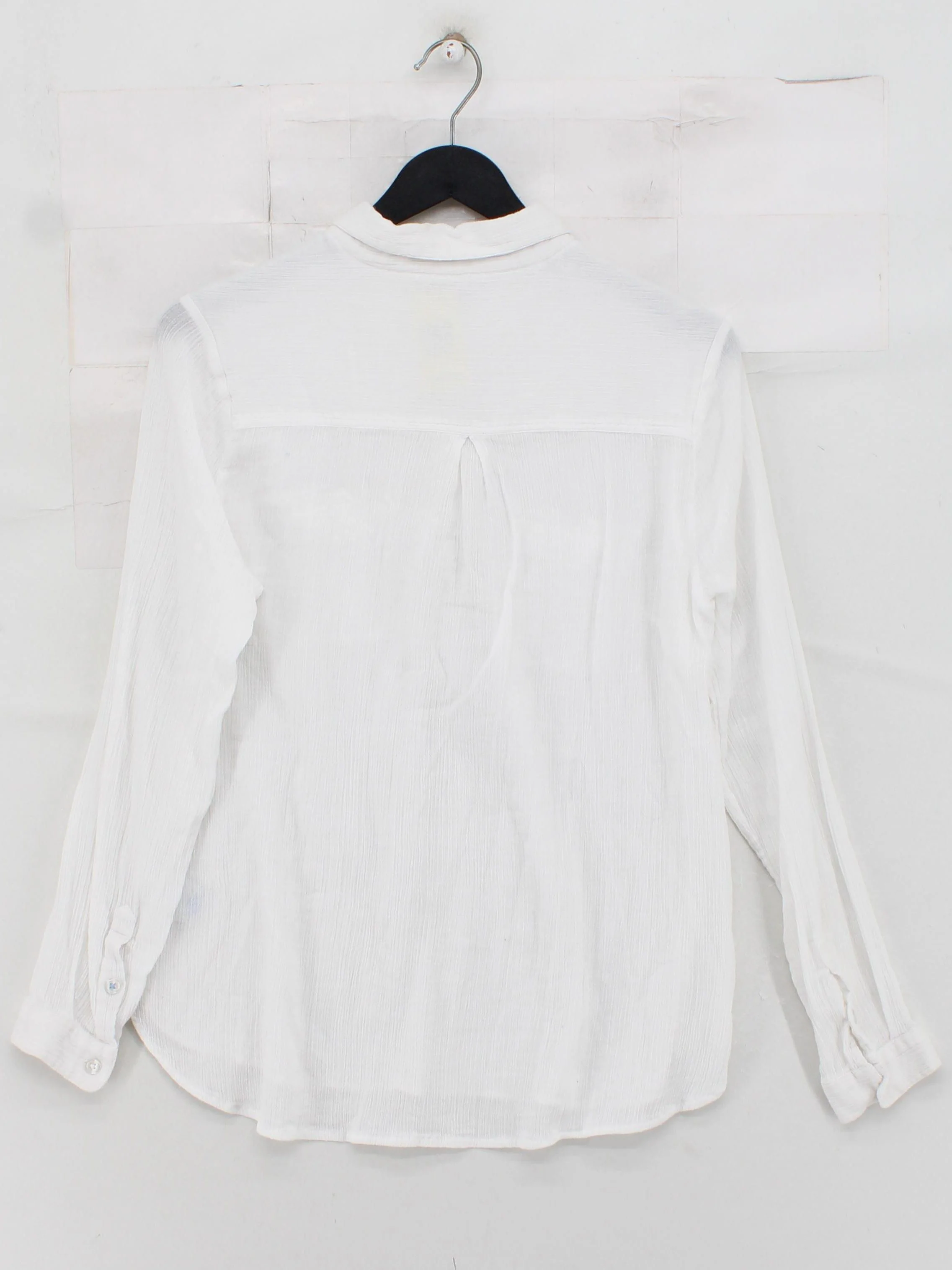 Boden Women's Shirt UK 14 White 100% Cotton Long Sleeve Collared Basic - Image 2