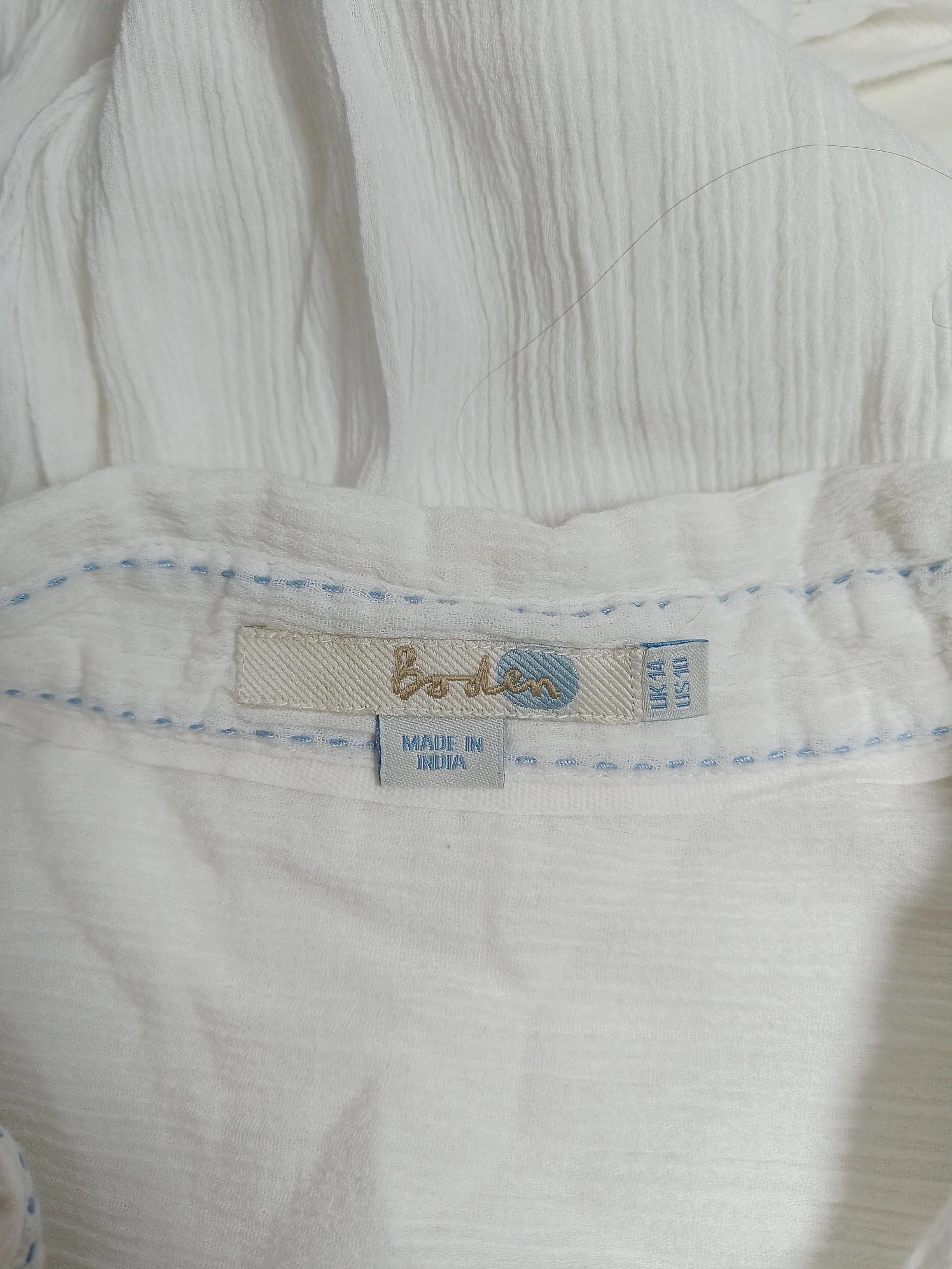 Boden Women's Shirt UK 14 White 100% Cotton Long Sleeve Collared Basic - Image 5