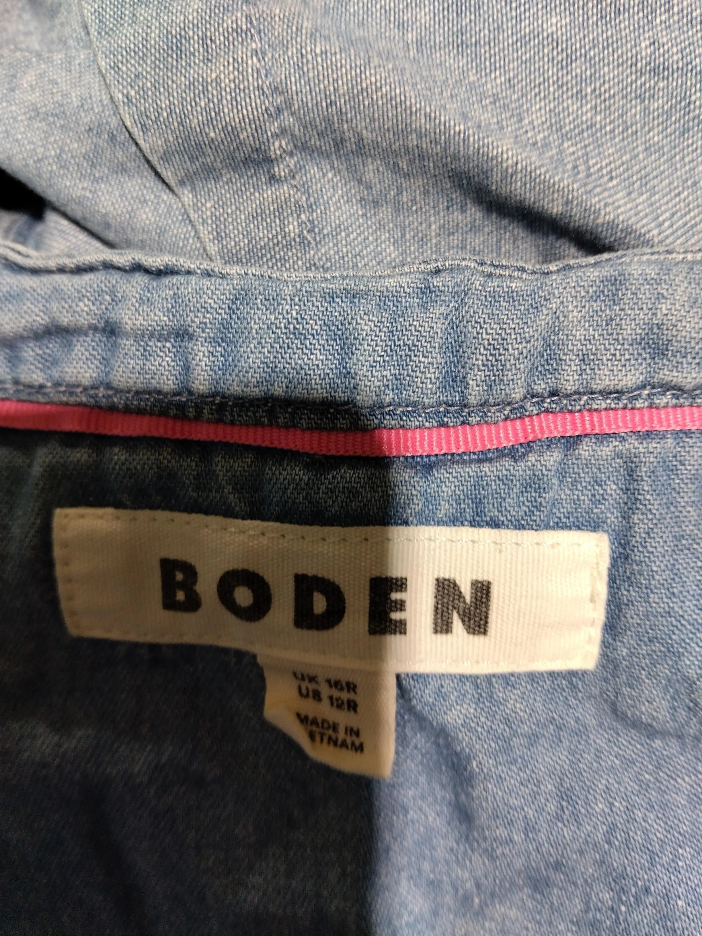 Boden Women's Shirt UK 16 Blue 100% Cotton Long Sleeve Collared Basic - Image 5