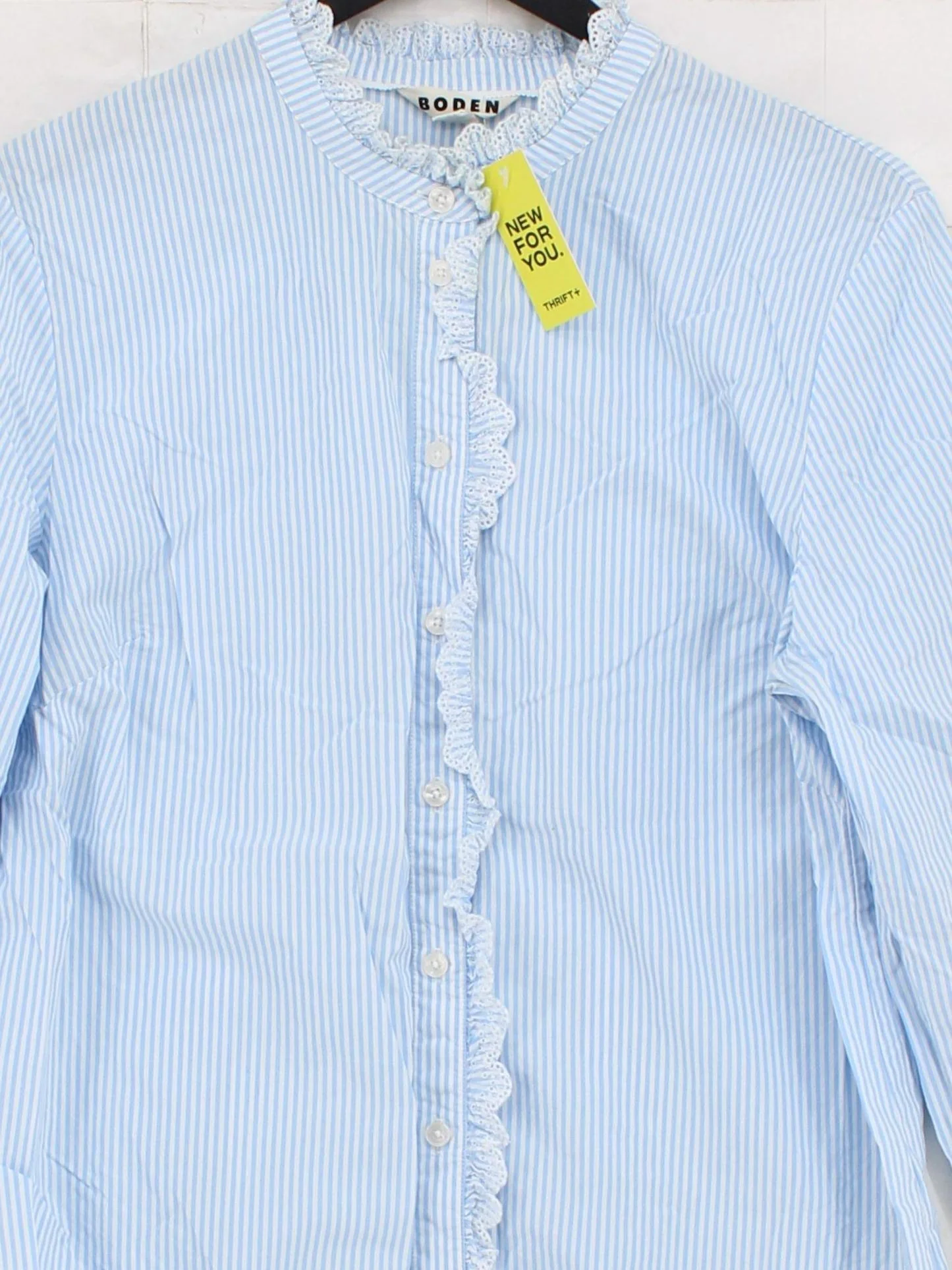 Boden Women's Shirt UK 16 Blue Cotton with Polyester Basic - Image 3