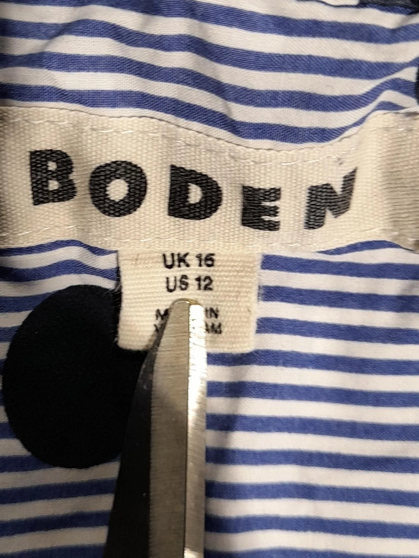 Boden Women's Shirt UK 16 Multi Polkadot 100% Cotton Long Sleeve Collared Basic - Image 6