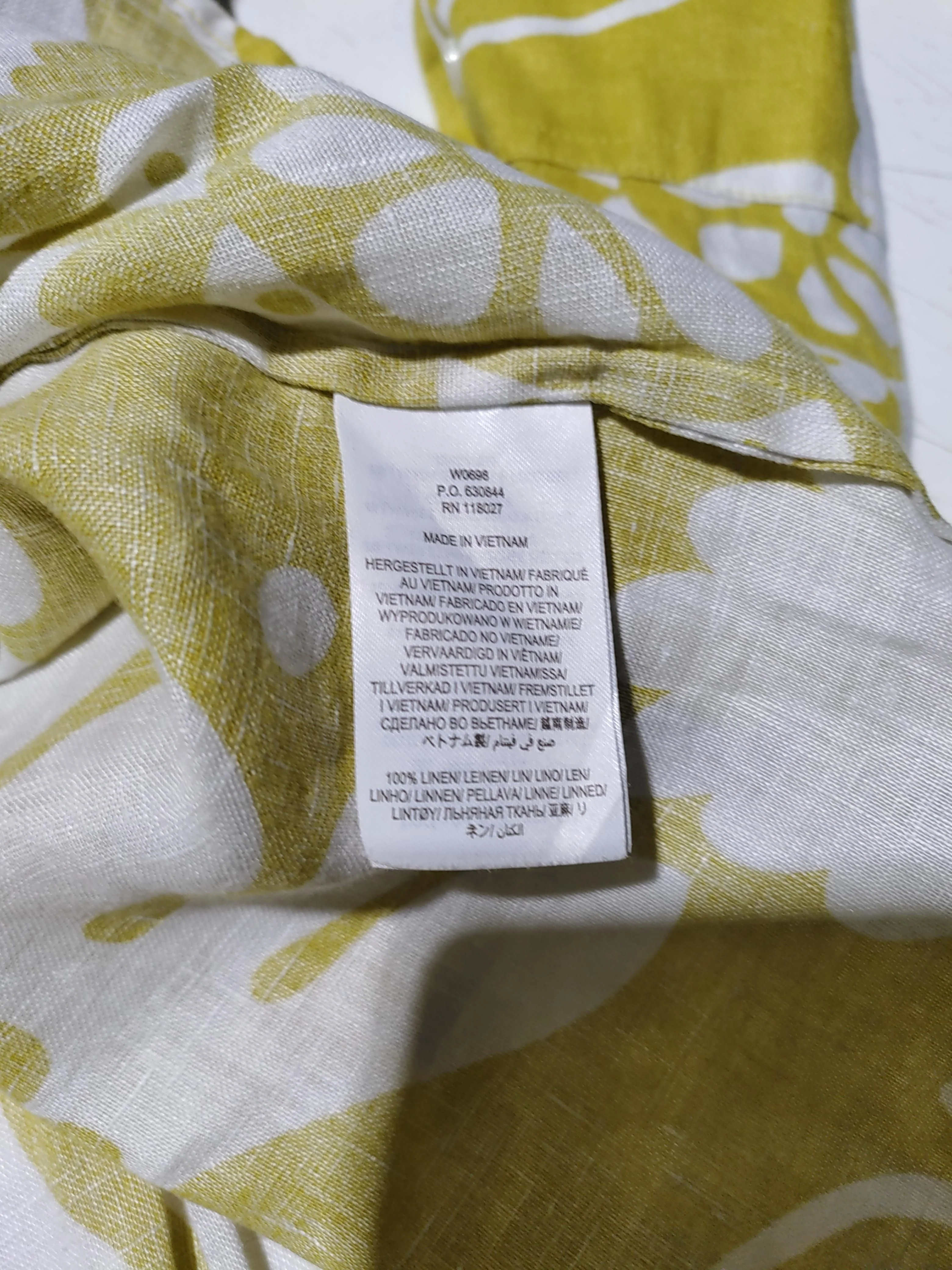 Boden Women's Shirt UK 18 Yellow Floral 100% Linen Long Sleeve Collared Basic - Image 6