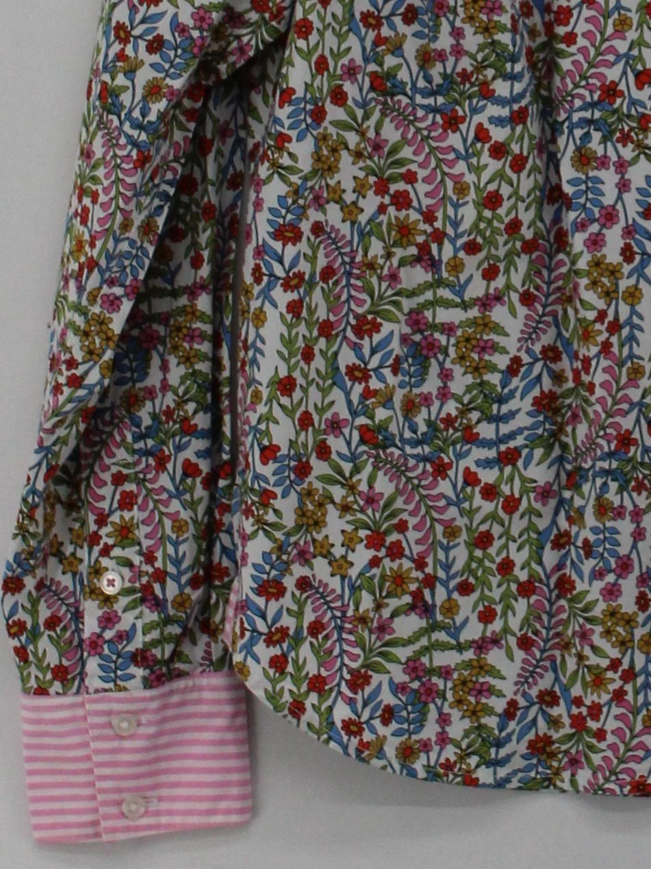 Boden Women's Shirt UK 2 Multi Floral 100% Cotton Long Sleeve Collared Basic - Image 4