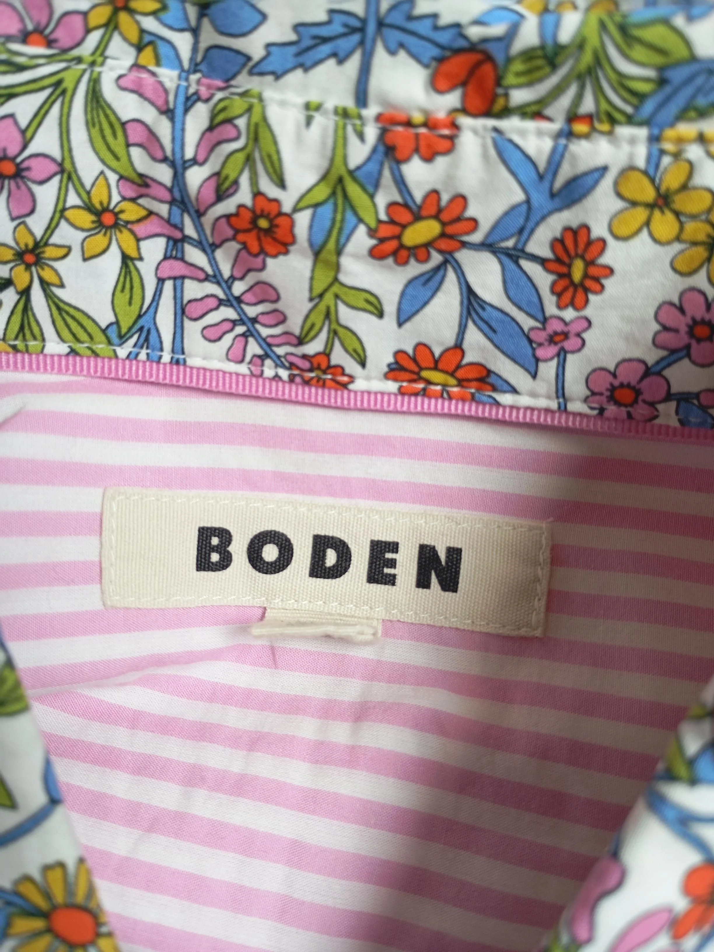 Boden Women's Shirt UK 2 Multi Floral 100% Cotton Long Sleeve Collared Basic - Image 5