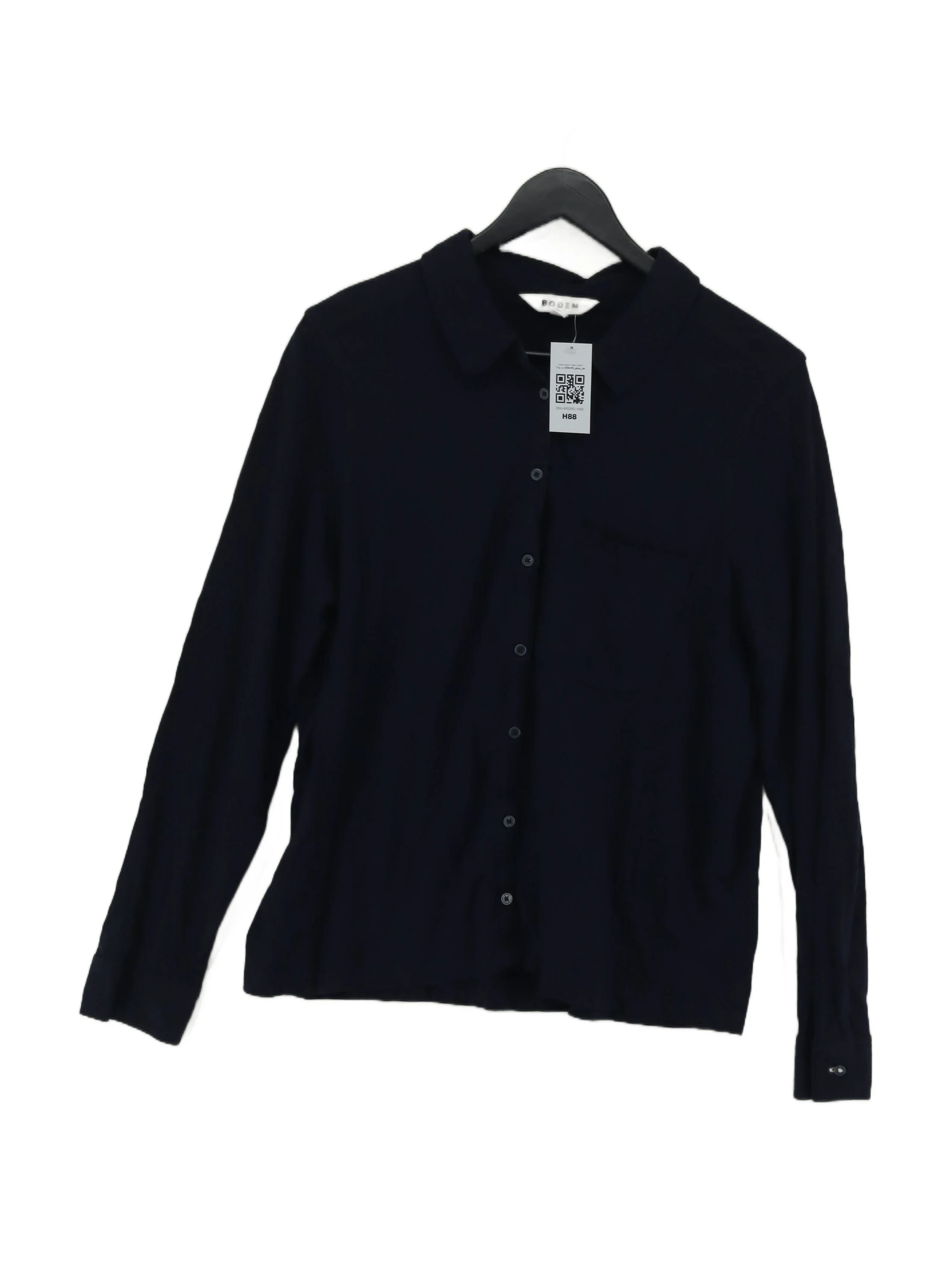 Boden Women's Shirt UK 20 Blue 100% Cotton Long Sleeve Collared Basic
