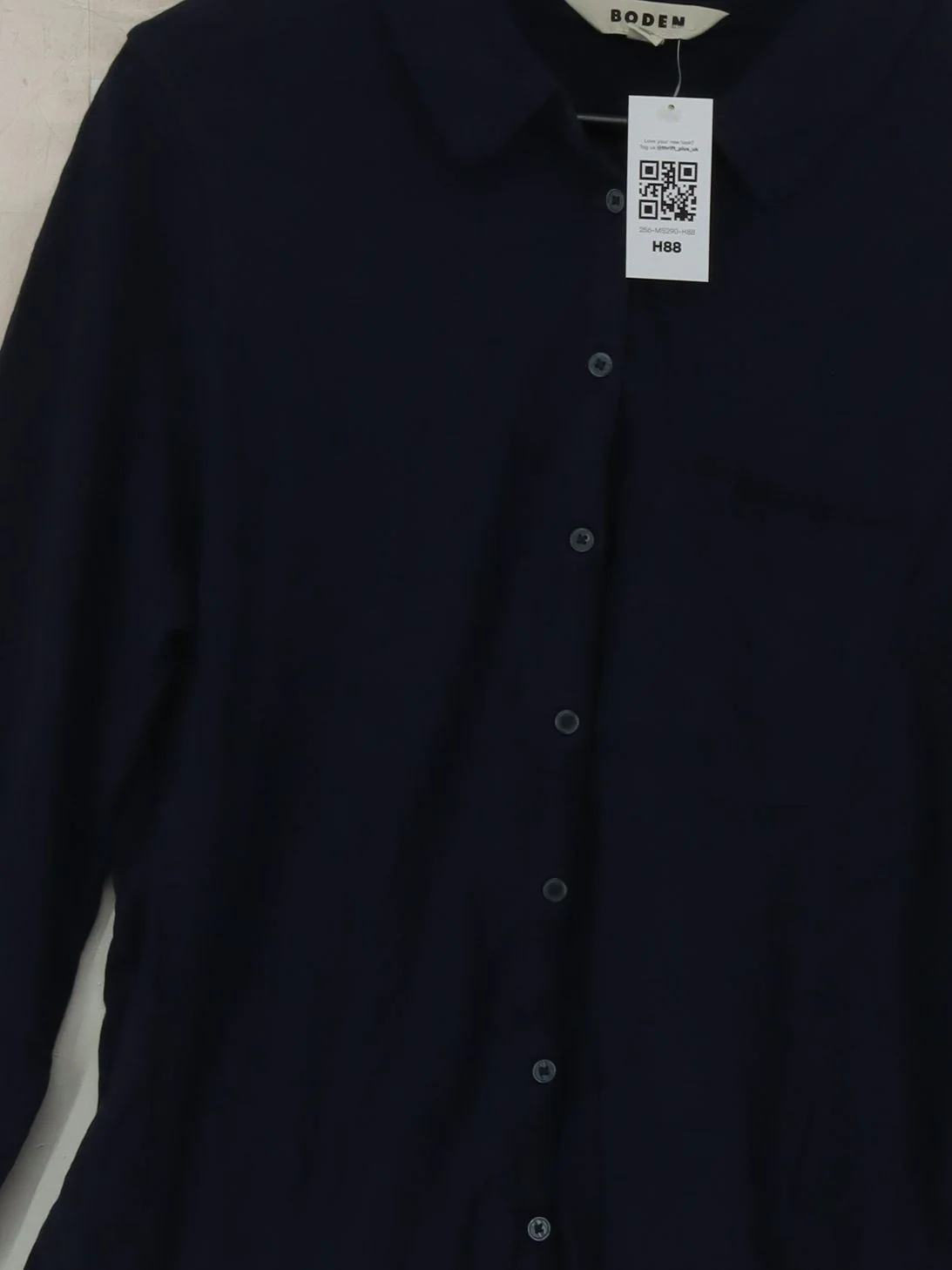 Boden Women's Shirt UK 20 Blue 100% Cotton Long Sleeve Collared Basic - Image 3