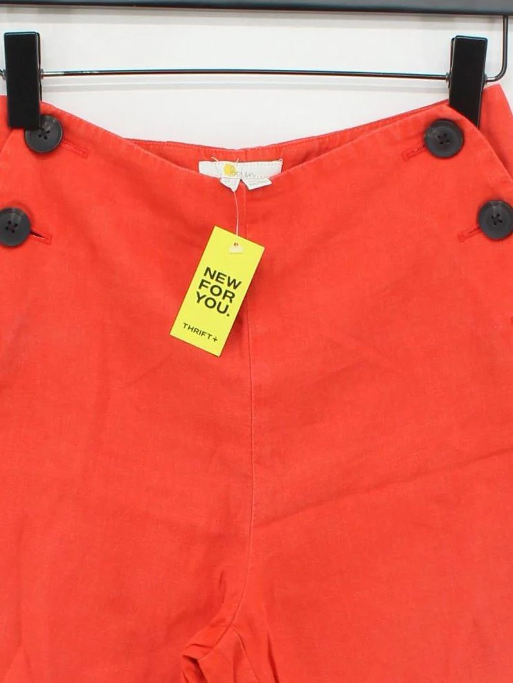 Boden Women's Shorts UK 10 Orange 100% Linen Cargo - Image 3