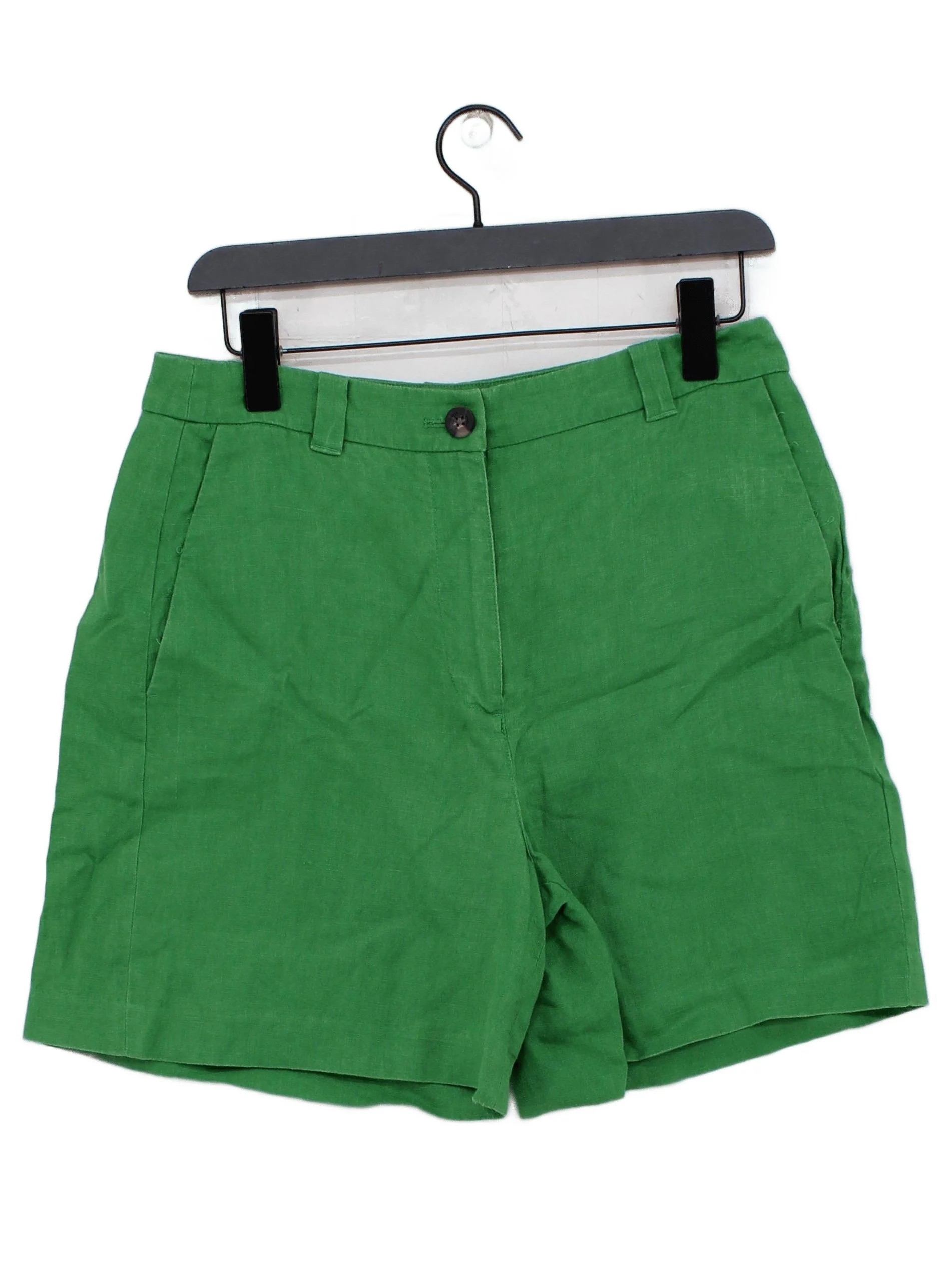 Boden Women's Shorts UK 12 Green 100% Linen Mom