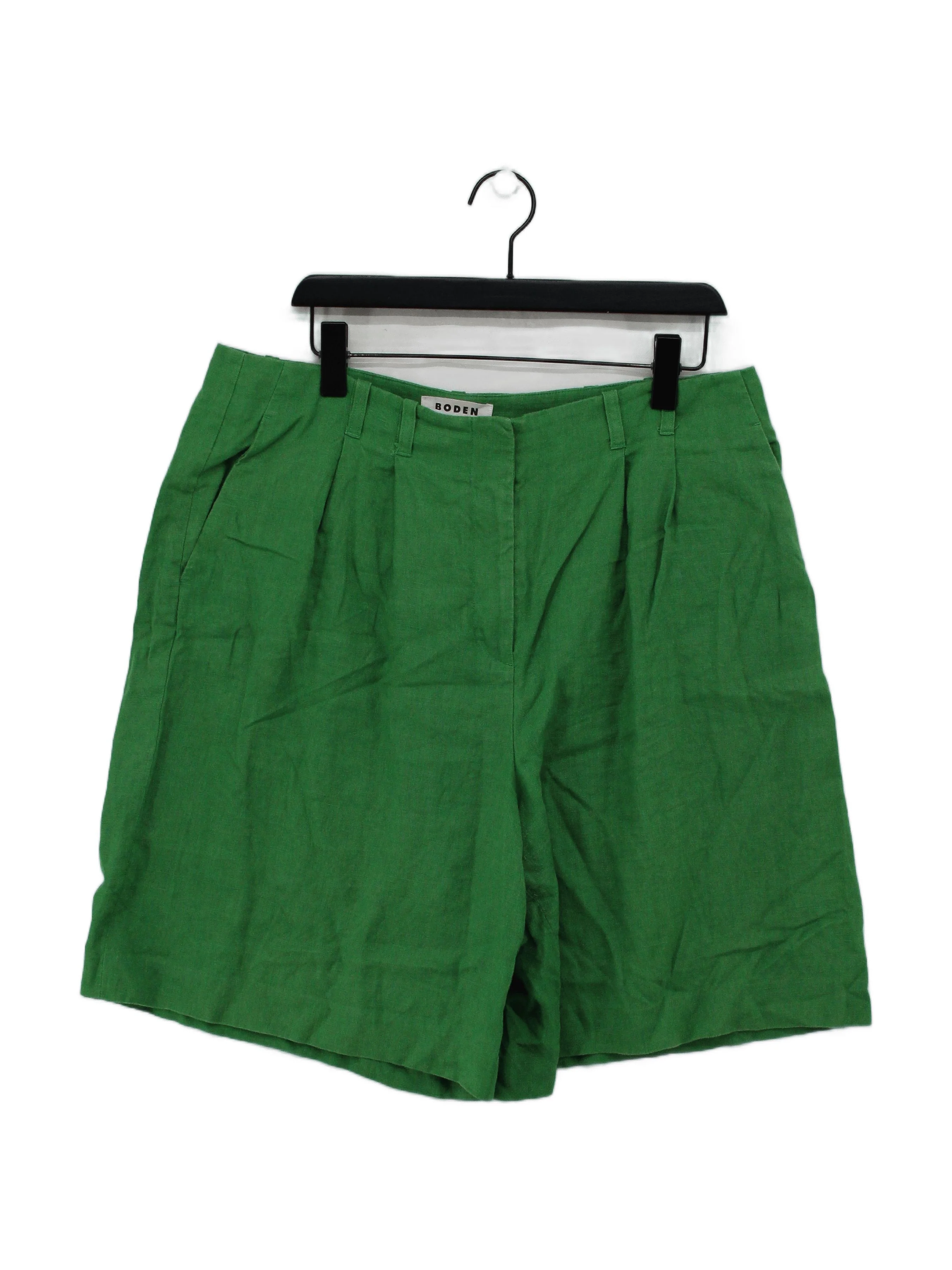 Boden Women's Shorts UK 18 Green 100% Linen Cargo