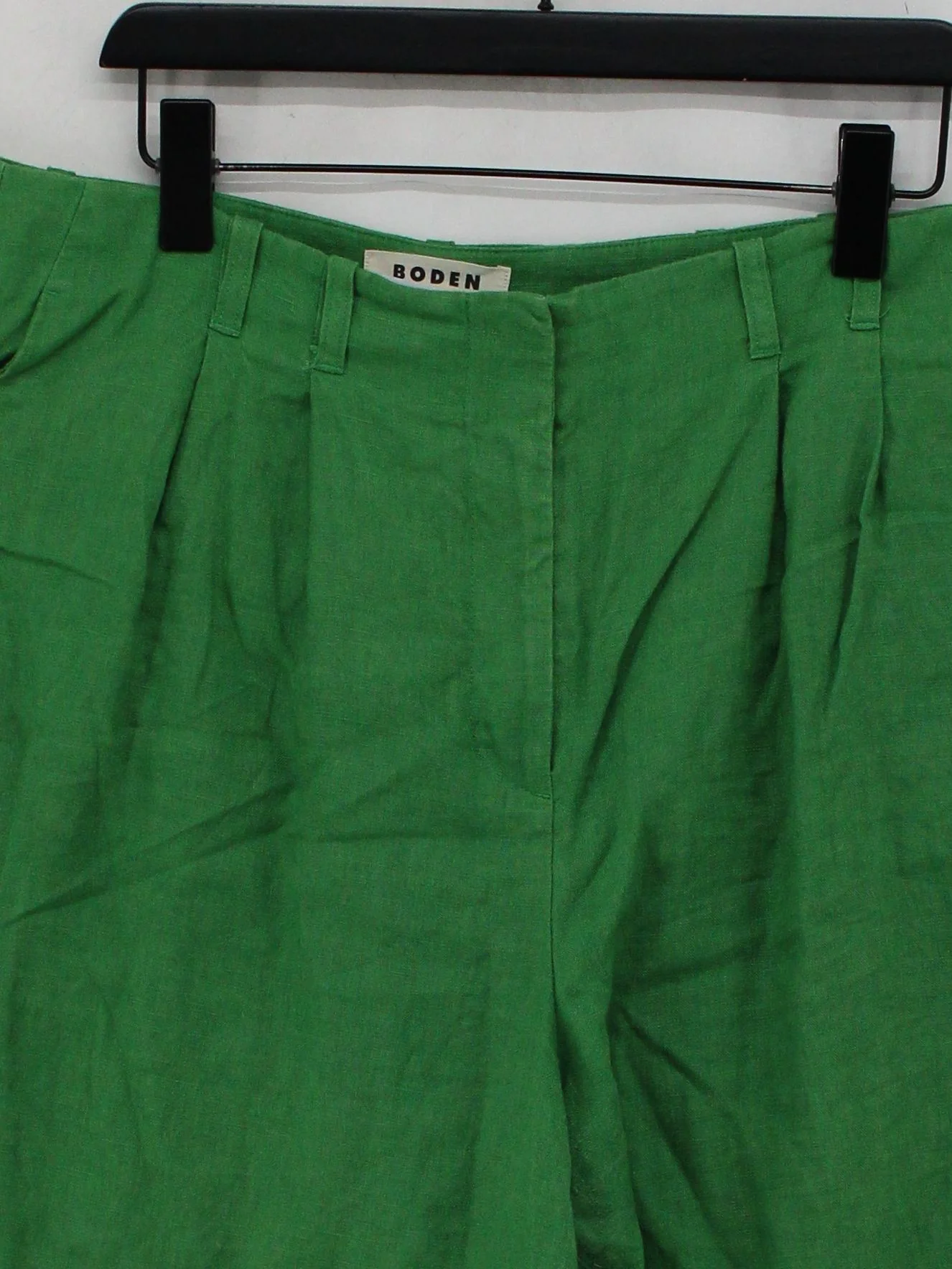 Boden Women's Shorts UK 18 Green 100% Linen Cargo - Image 3