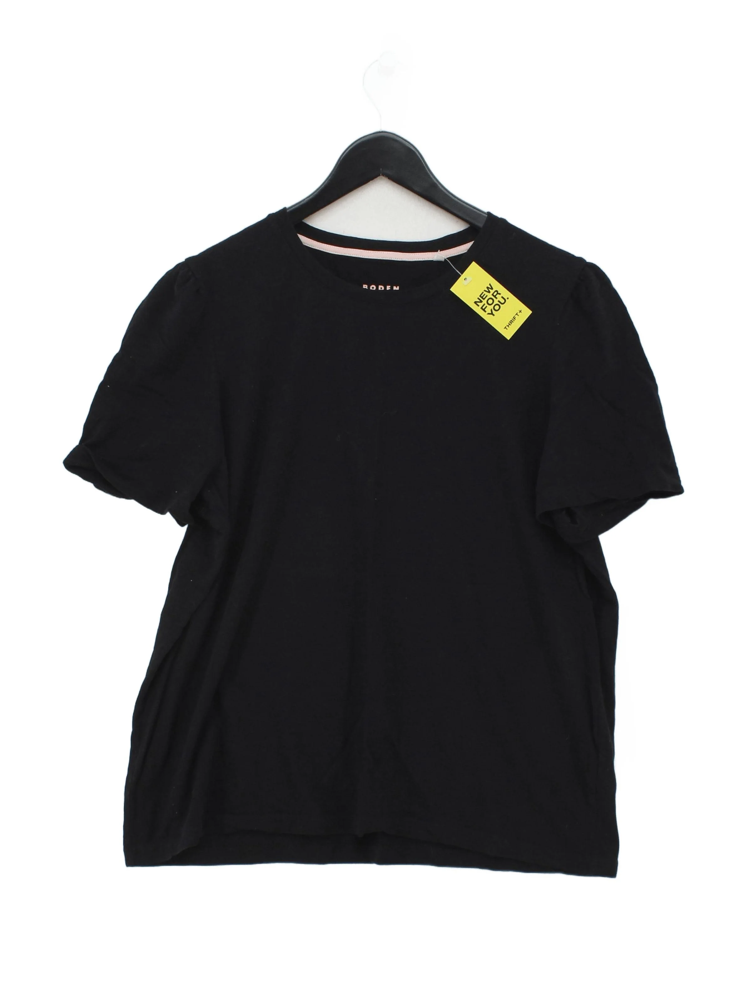 Boden Women's T-Shirt L Black 100% Cotton Short Sleeve Round Neck Basic