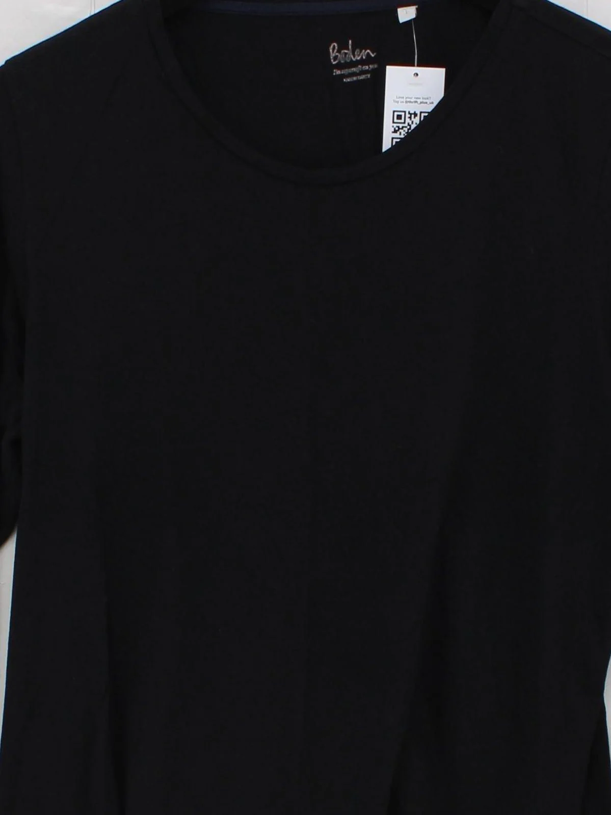 Boden Women's T-Shirt L Black Lyocell Modal with Cotton Basic - Image 3