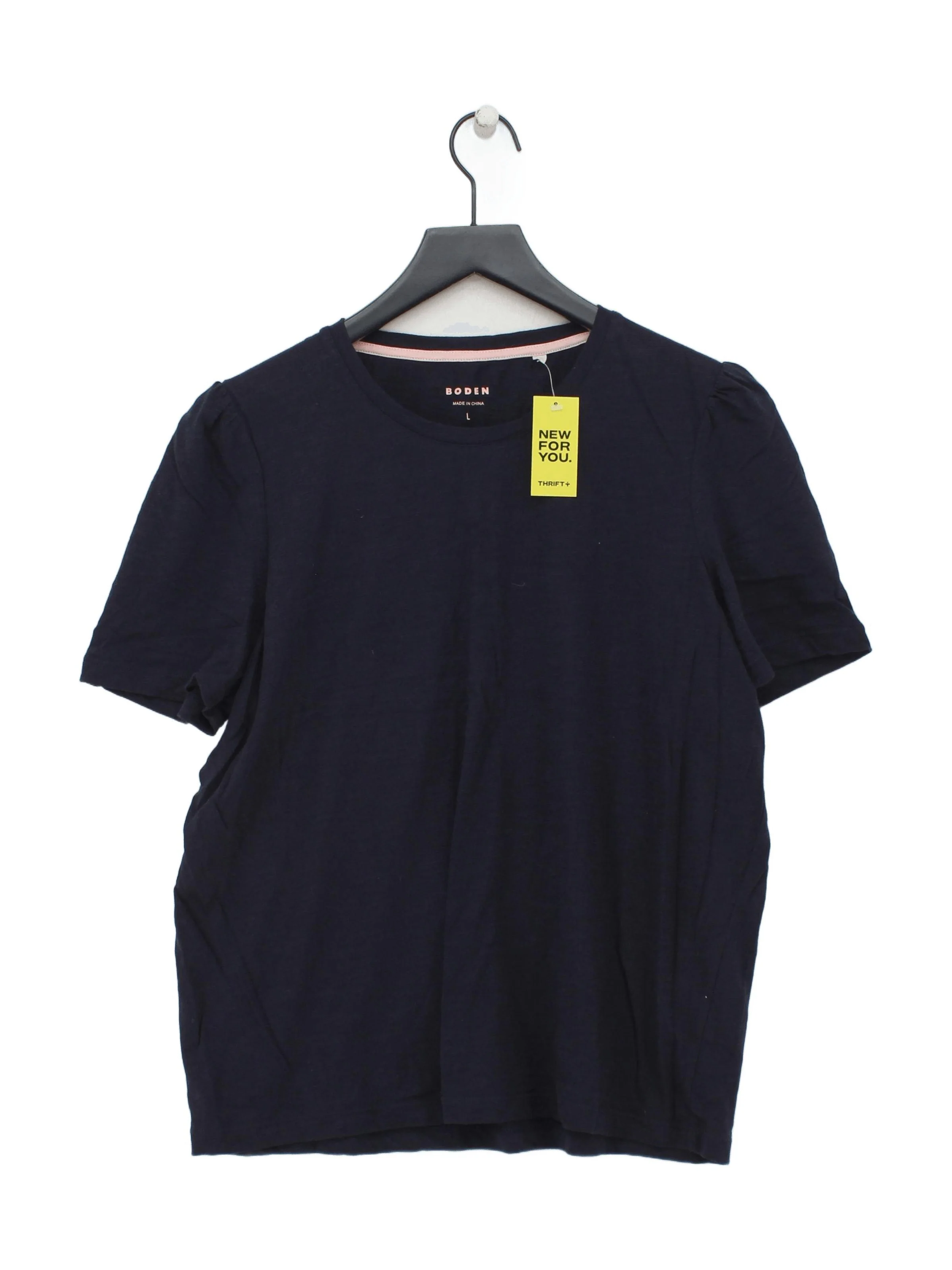 Boden Women's T-Shirt L Blue 100% Cotton Short Sleeve Round Neck Basic