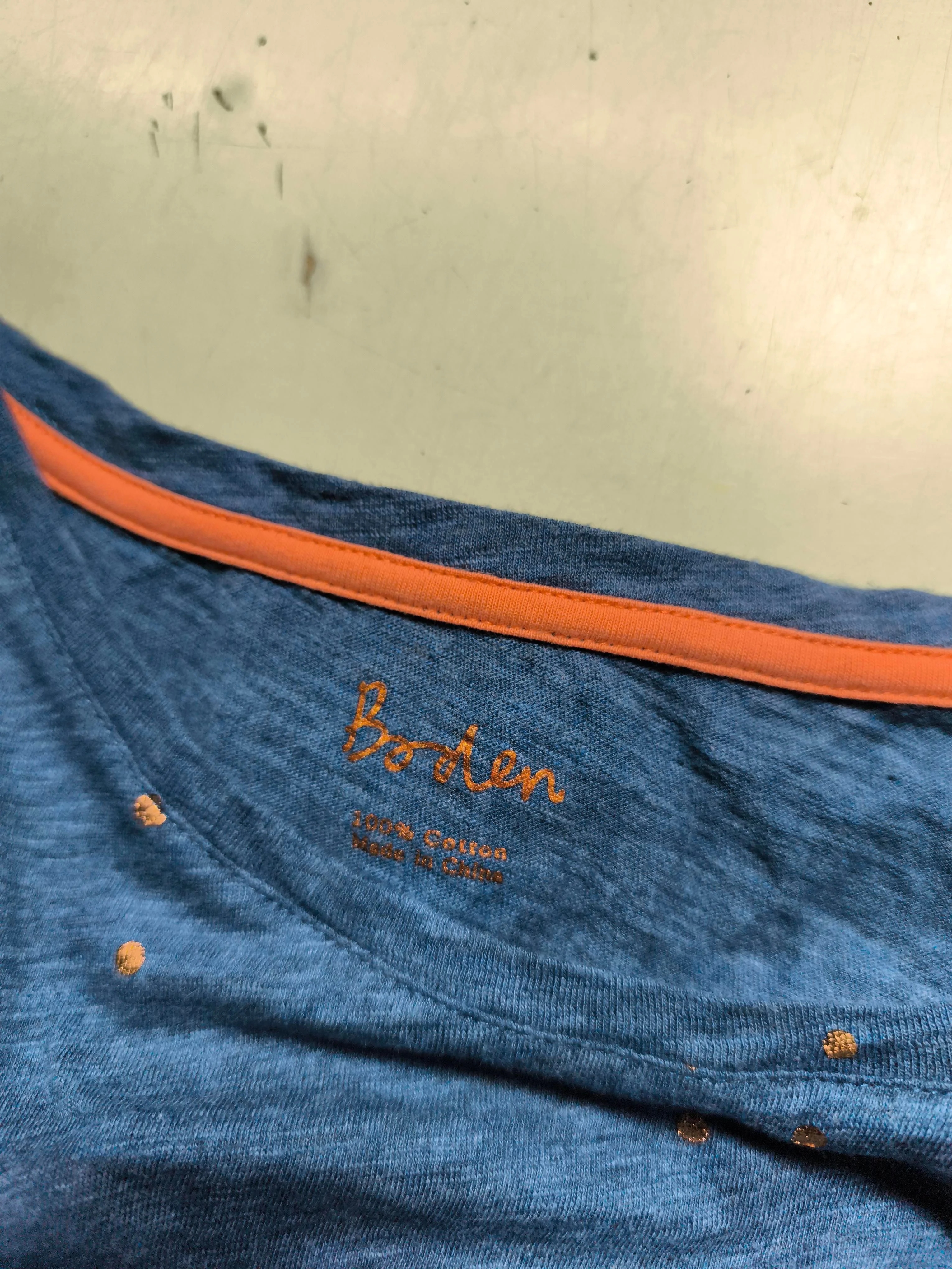 Boden Women's T-Shirt L Blue Graphic 100% Cotton Short Sleeve Round Neck Basic - Image 5