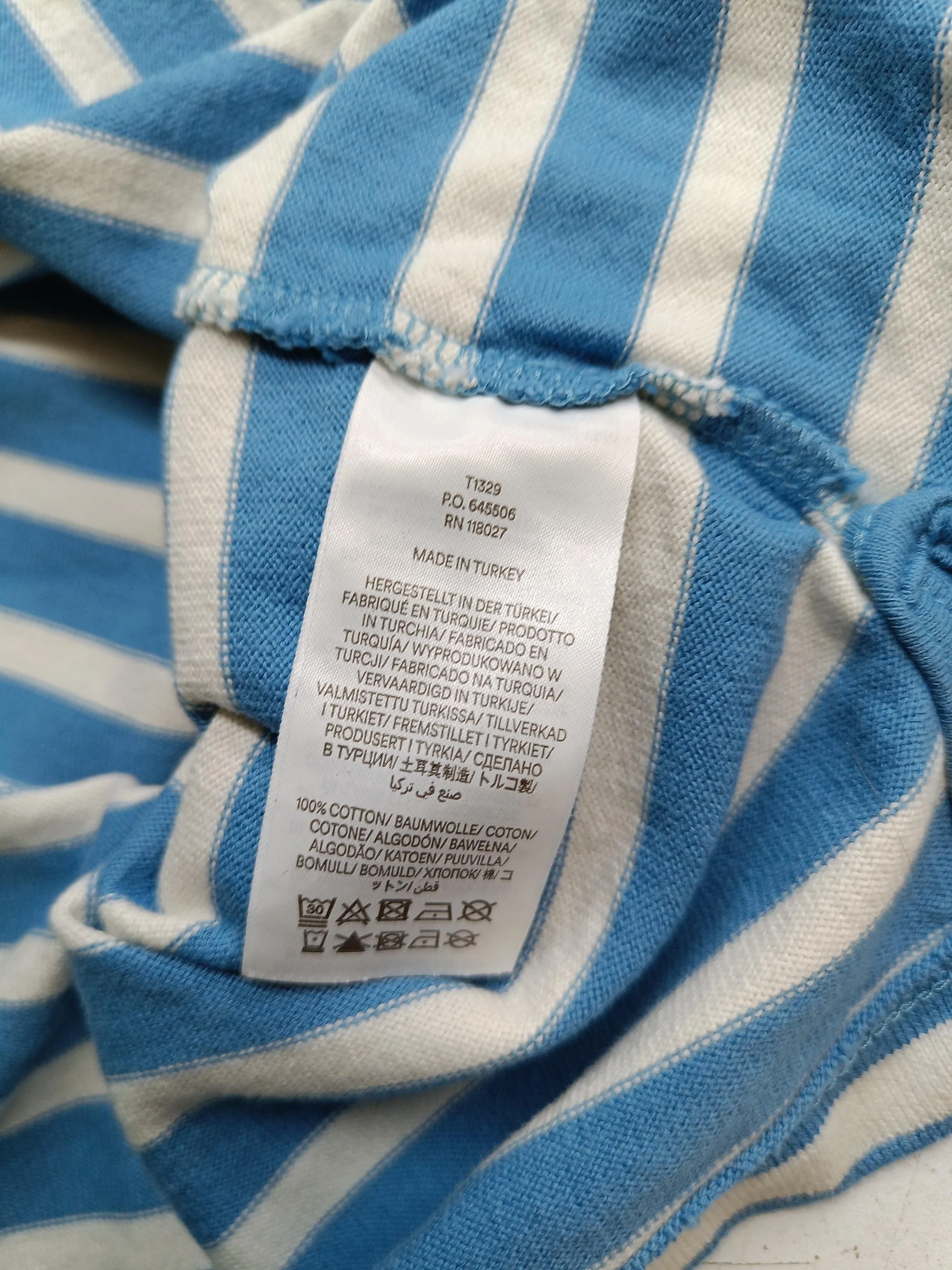 Boden Women's T-Shirt L Blue Striped 100% Cotton Short Sleeve Round Neck Basic - Image 6