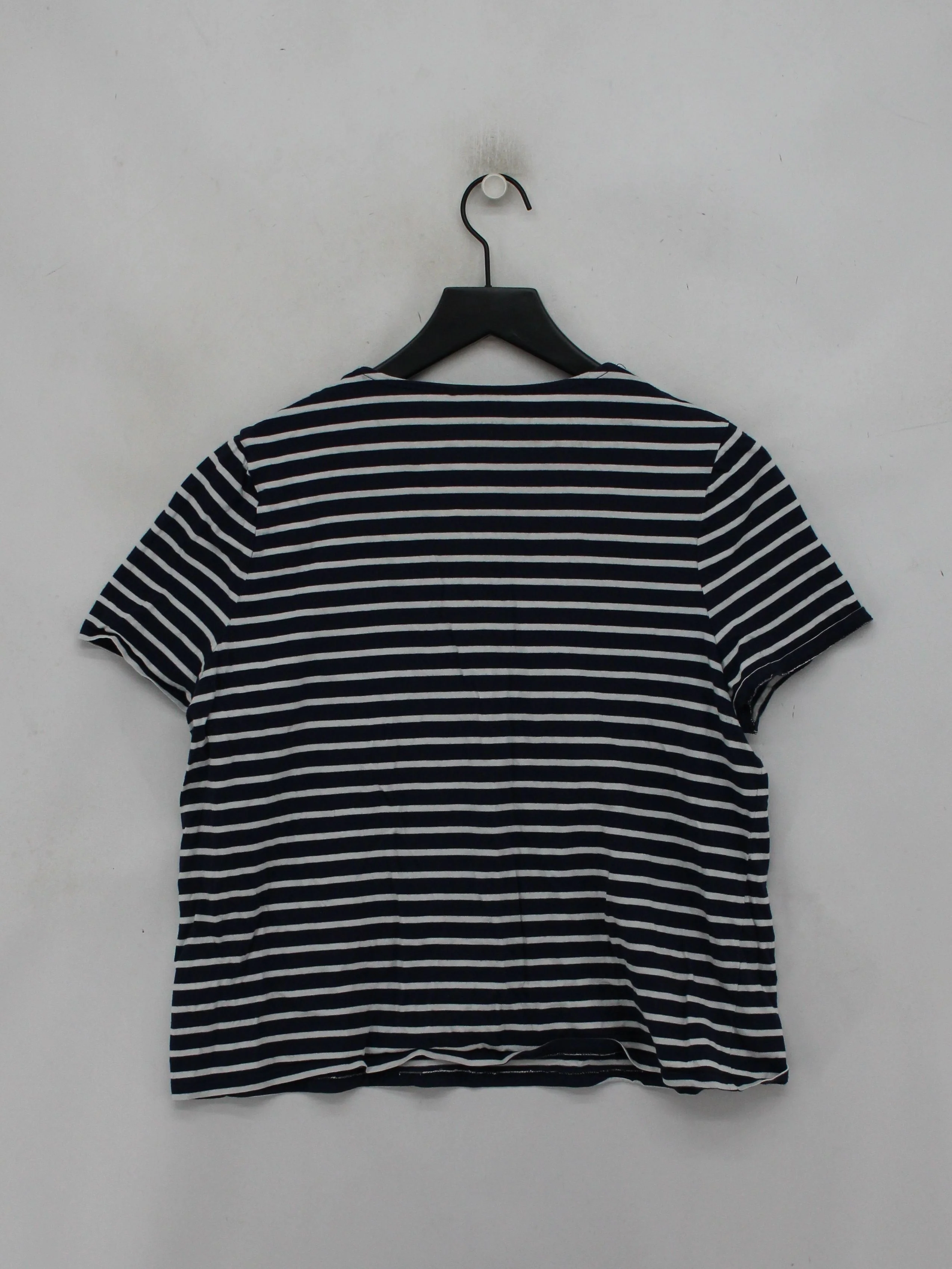 Boden Women's T-Shirt L Blue Striped 100% Cotton Short Sleeve Round Neck Basic - Image 2